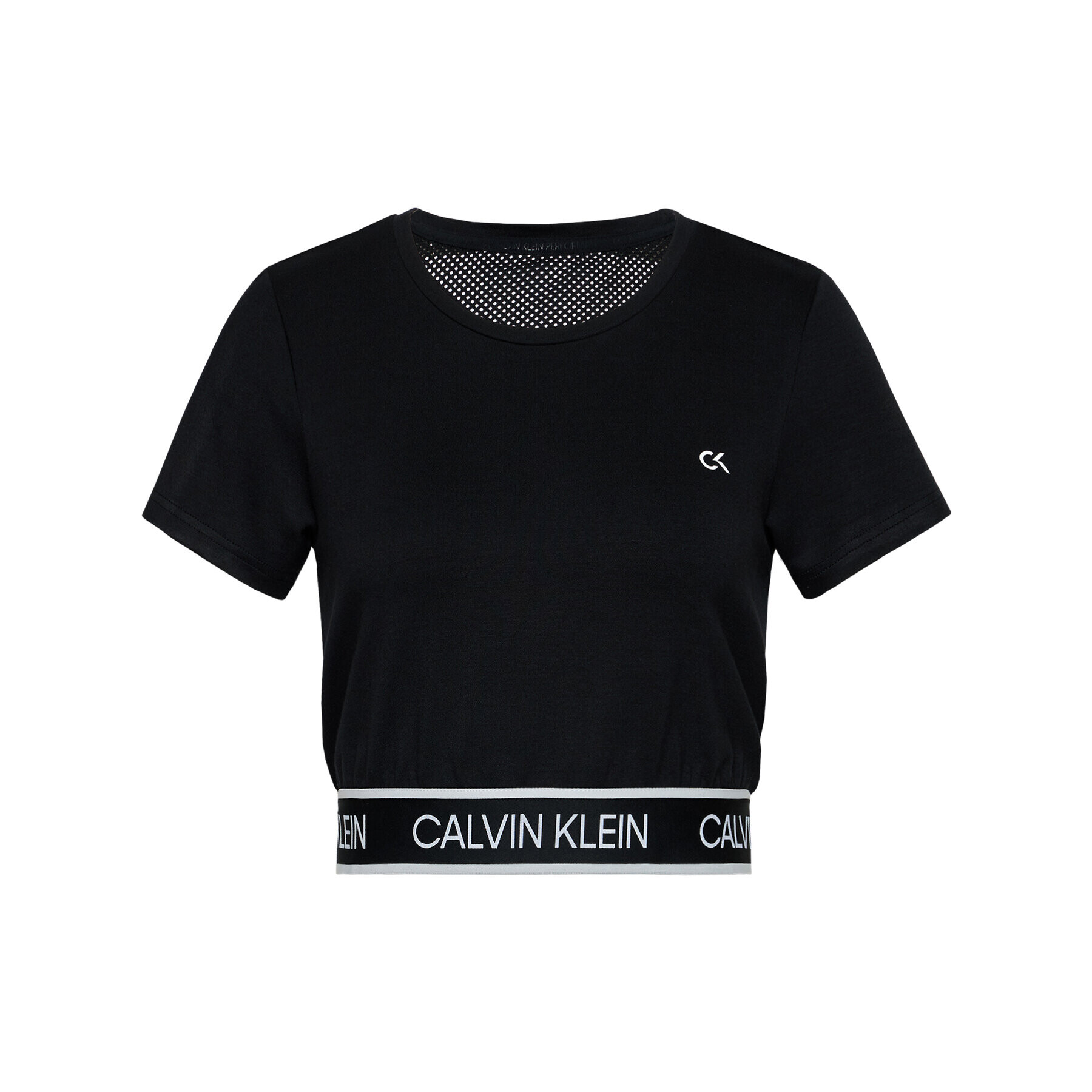 Calvin Klein Performance Блуза Mesh Back Cropped 00GWS1K132 Черен Regular Fit - Pepit.bg