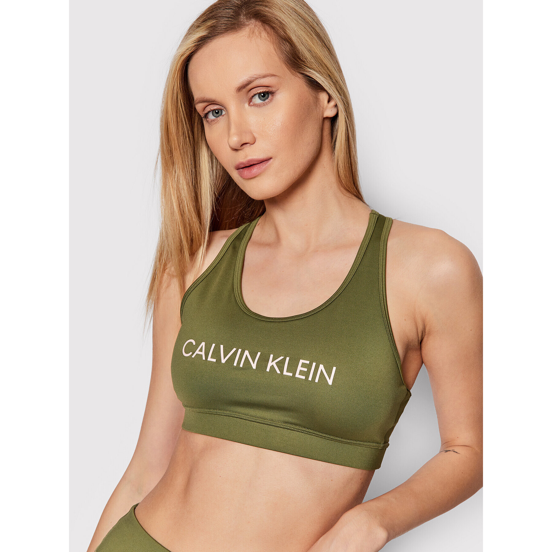 Calvin Klein Performance Спортен сутиен 00GWF1K138 Зелен - Pepit.bg