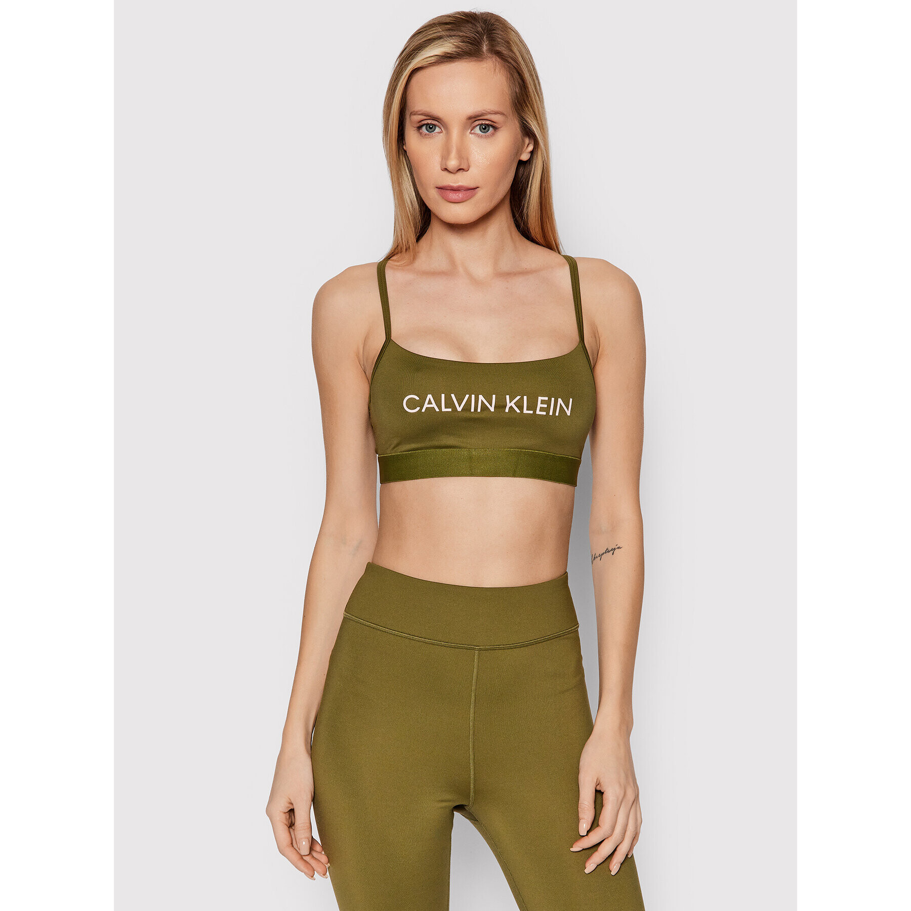 Calvin Klein Performance Спортен сутиен 00GWF1K152 Зелен - Pepit.bg