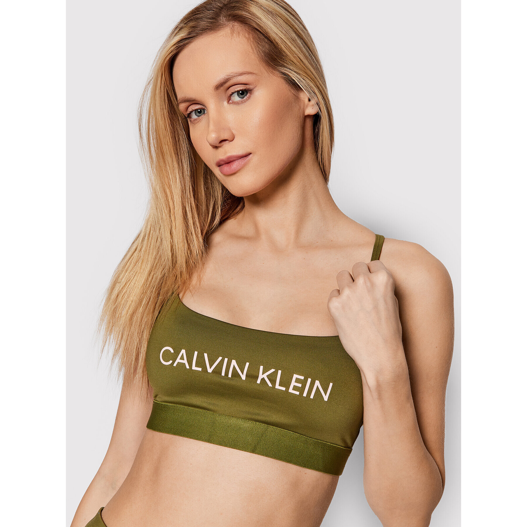 Calvin Klein Performance Спортен сутиен 00GWF1K152 Зелен - Pepit.bg