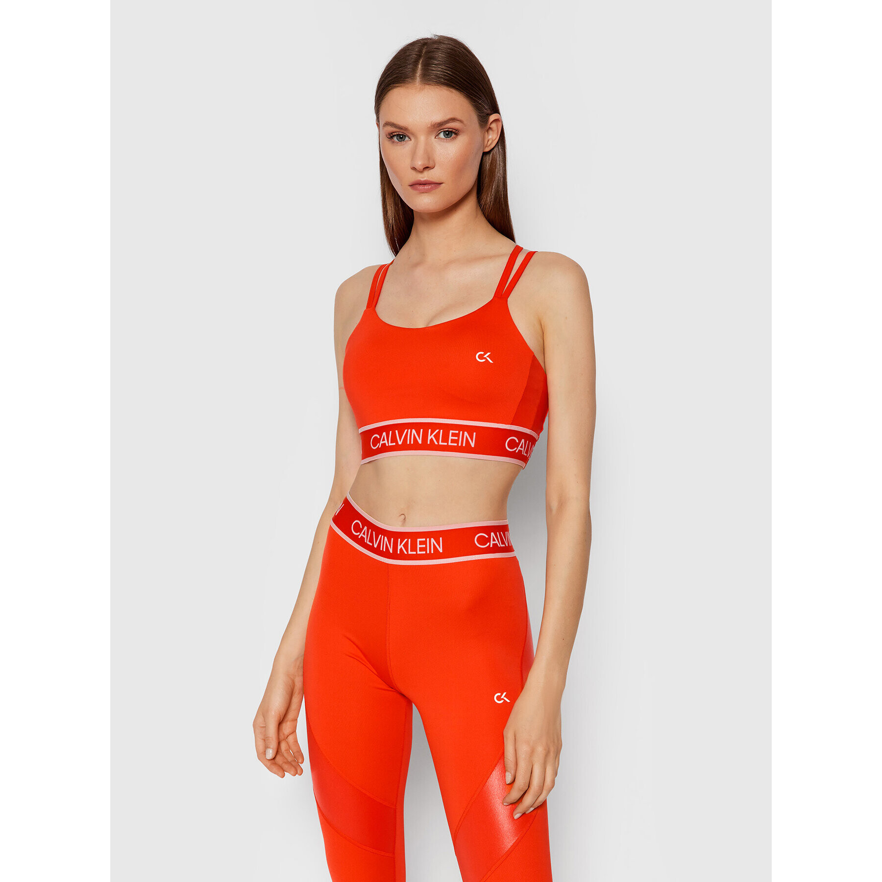 Calvin Klein Performance Спортен сутиен Low Support 00GWT1K125 Оранжев - Pepit.bg