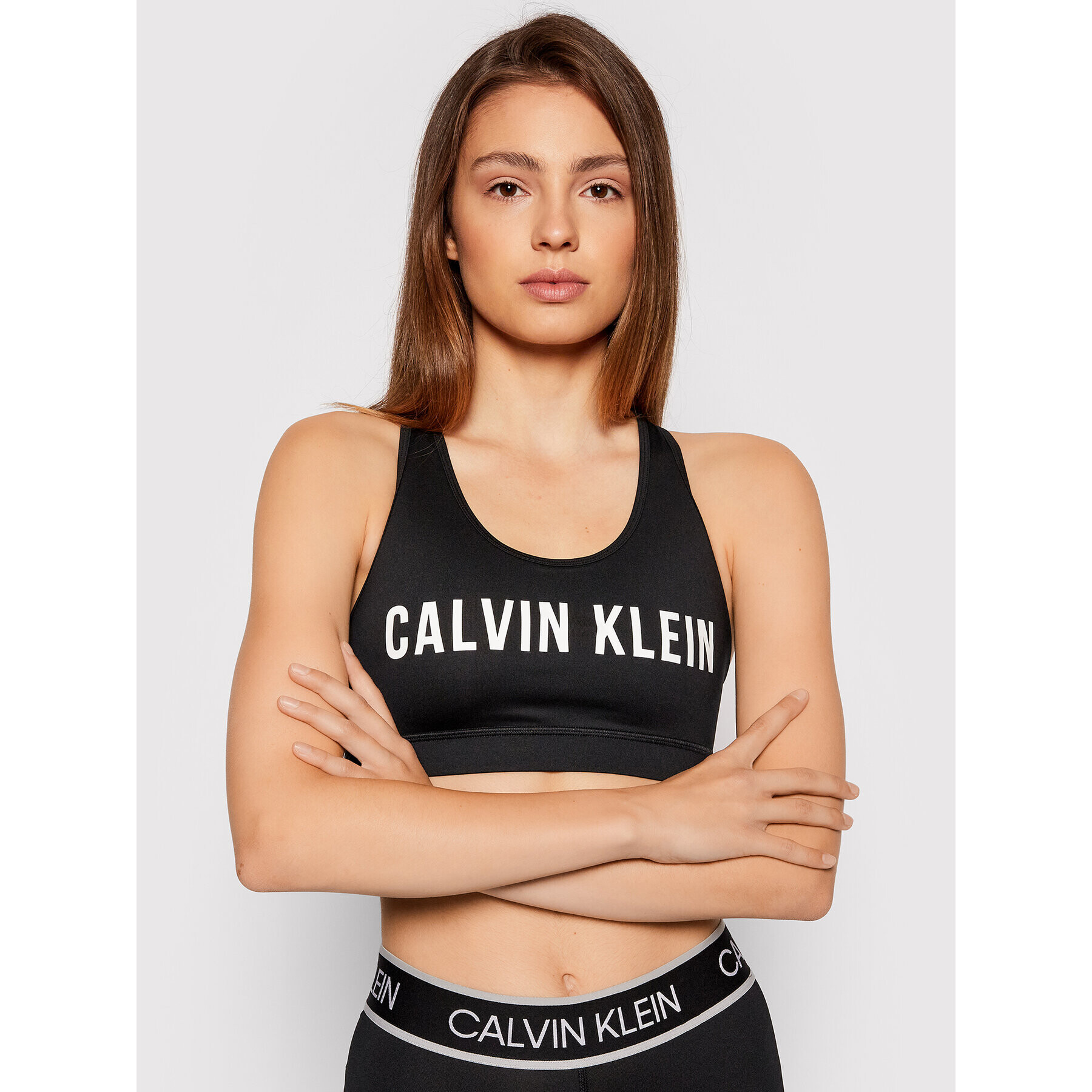 Calvin Klein Performance Спортен сутиен Medium Support 00GWF0K157 Черен - Pepit.bg