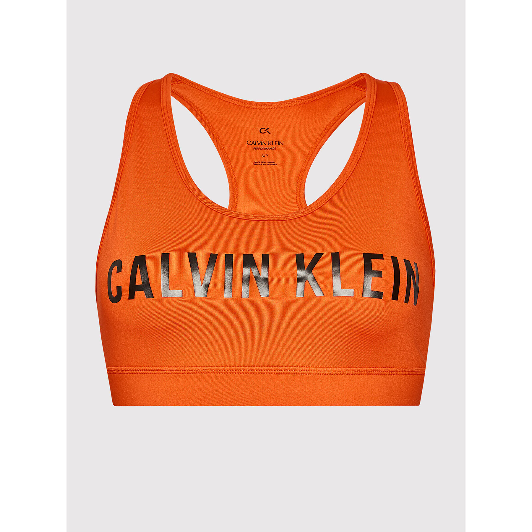 Calvin Klein Performance Спортен сутиен Medium Support 00GWF0K157 Оранжев - Pepit.bg