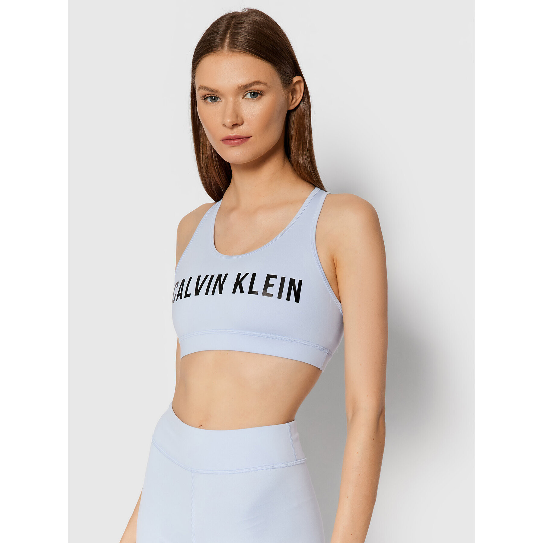 Calvin Klein Performance Спортен сутиен Medium Support 00GWF0K157 Син - Pepit.bg