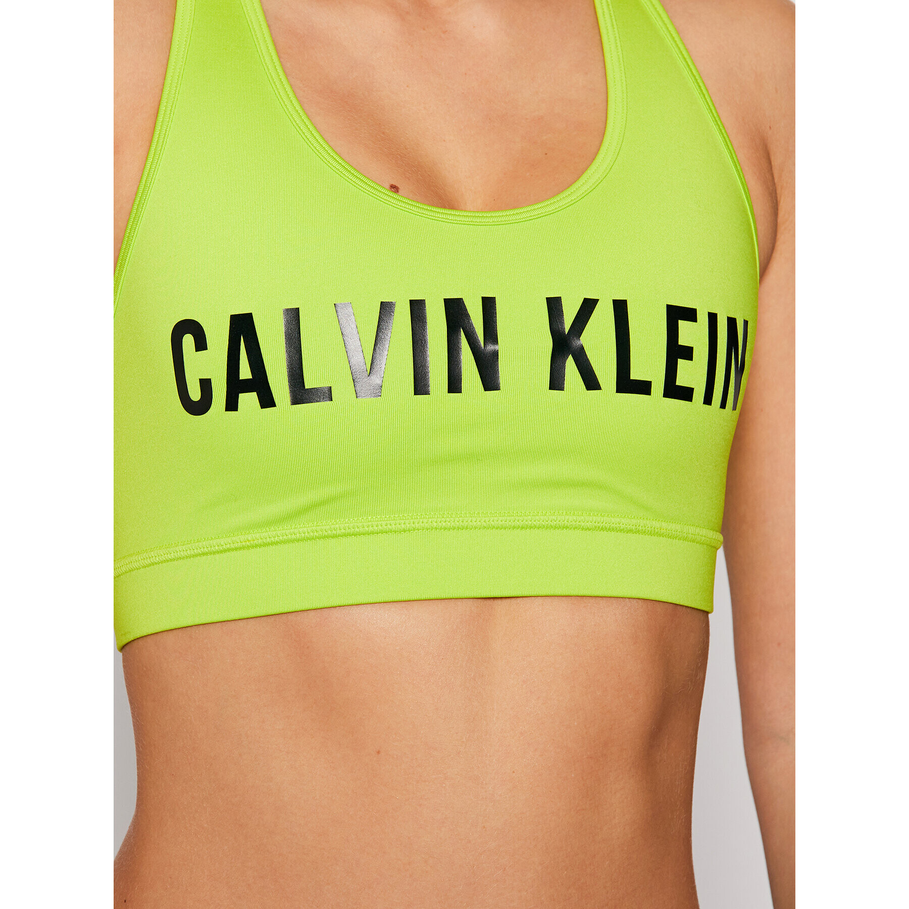 Calvin Klein Performance Спортен сутиен Medium Support 00GWF0K157 Зелен - Pepit.bg