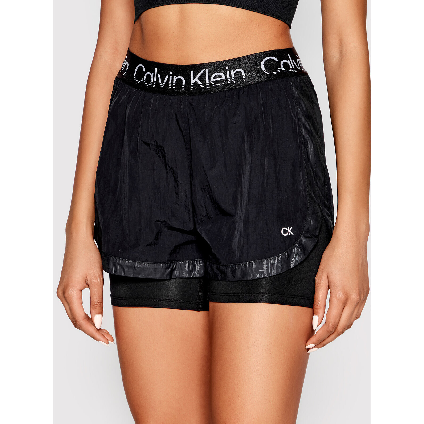 Calvin Klein Performance Спортни шорти 2 in 1 00GWS2S807 Черен Regular Fit - Pepit.bg