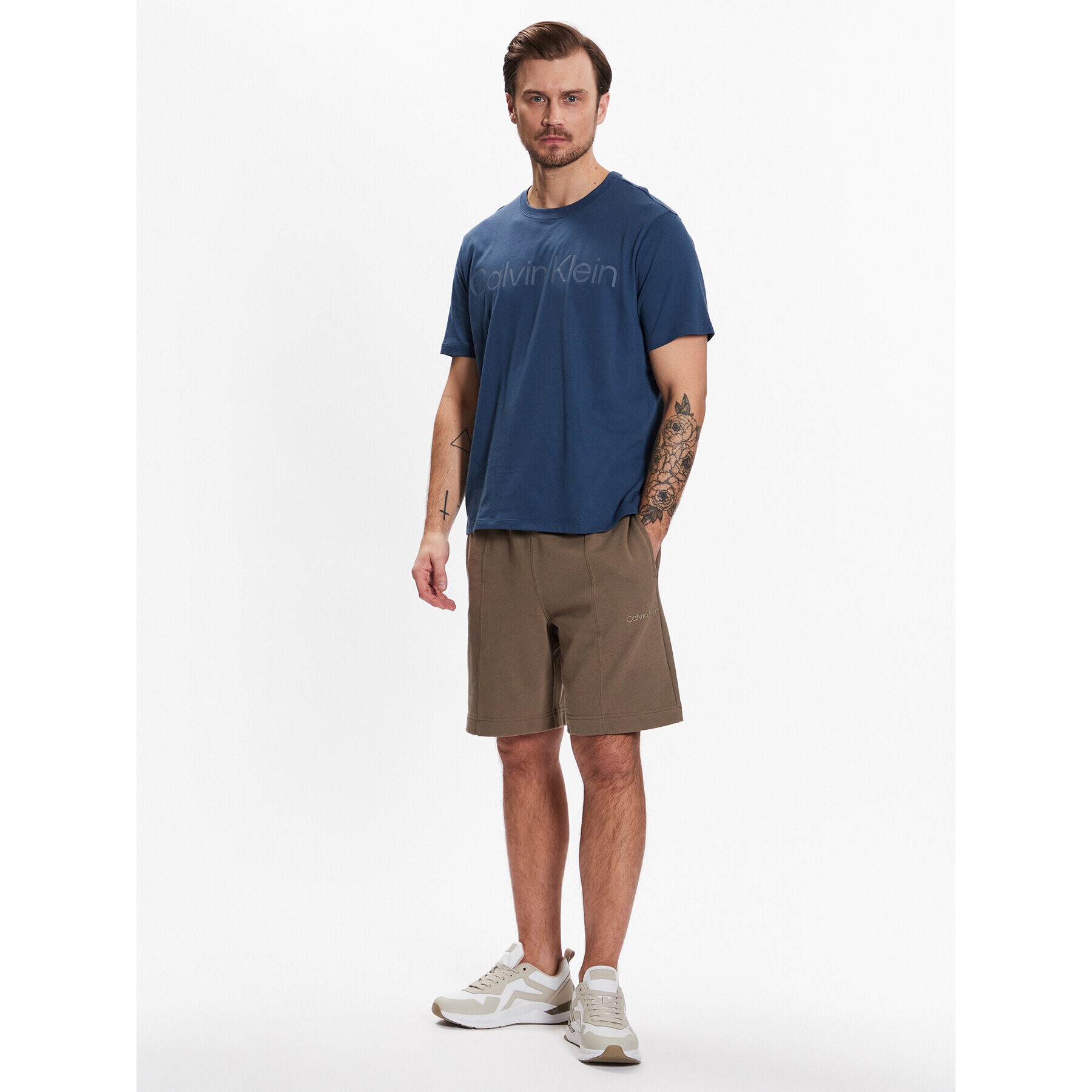 Calvin Klein Performance Спортни шорти Knit Short 00GMS3S805 Каки Regular Fit - Pepit.bg