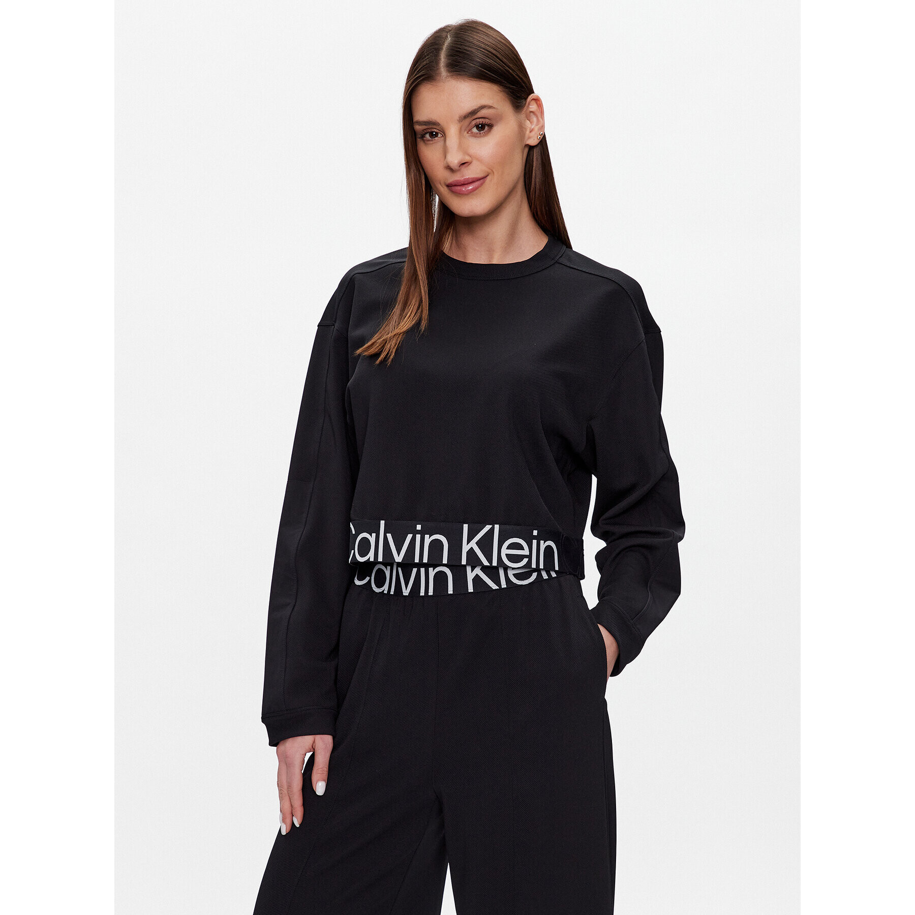 Calvin Klein Performance Суитшърт 00GWS3W303 Черен Boxy Fit - Pepit.bg