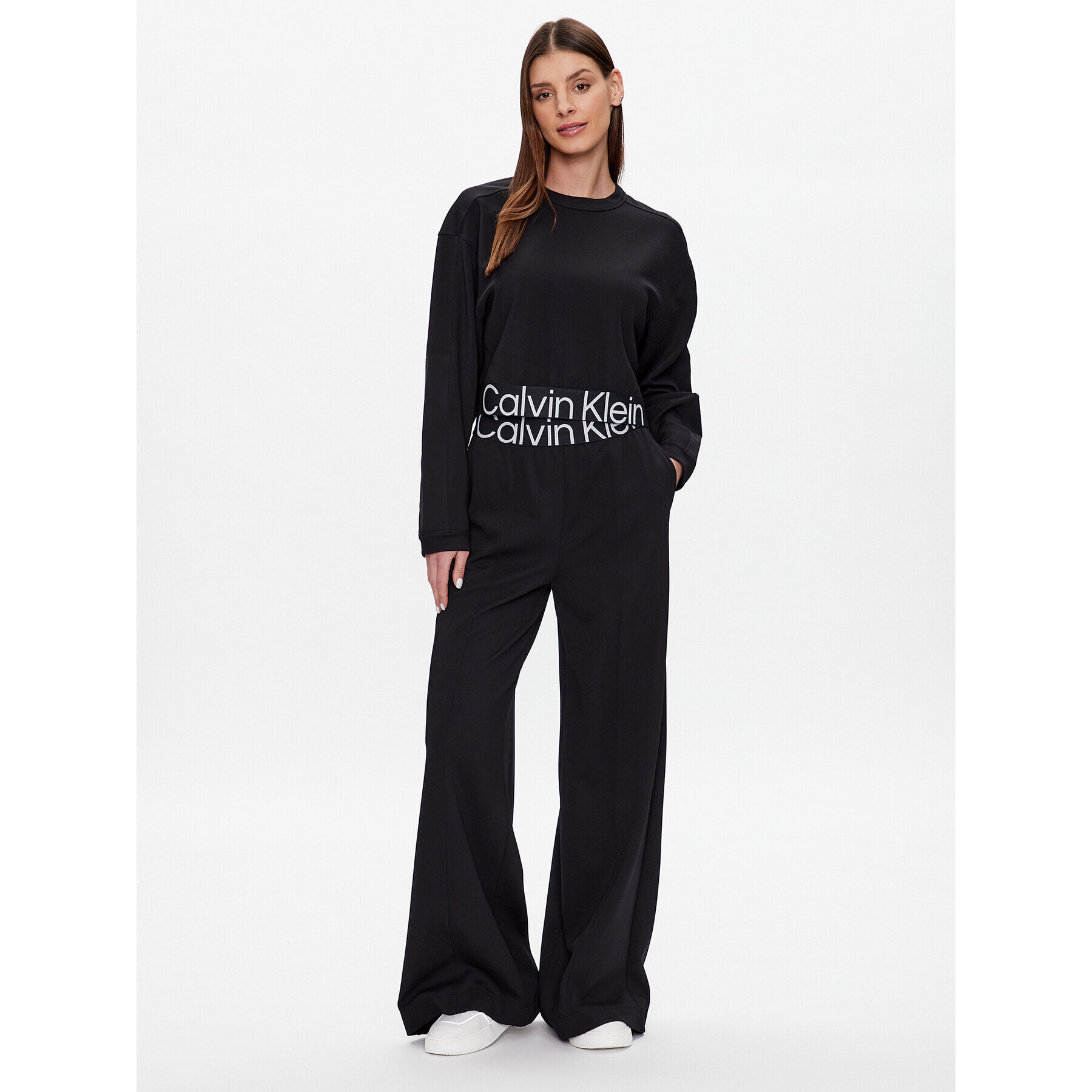 Calvin Klein Performance Суитшърт 00GWS3W303 Черен Boxy Fit - Pepit.bg