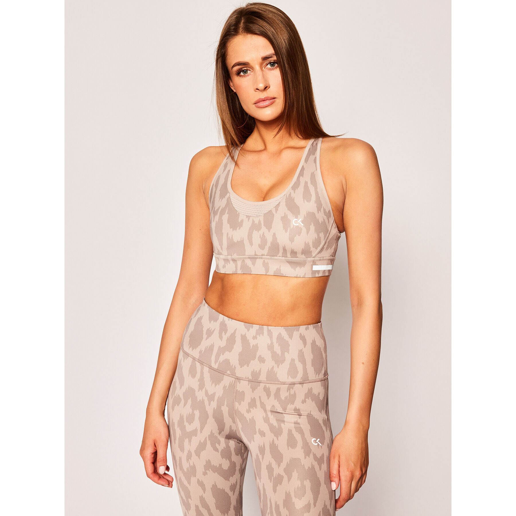 Calvin Klein Performance Сутиен-топ Medium Support Bra 00GWS0K159 Бежов - Pepit.bg