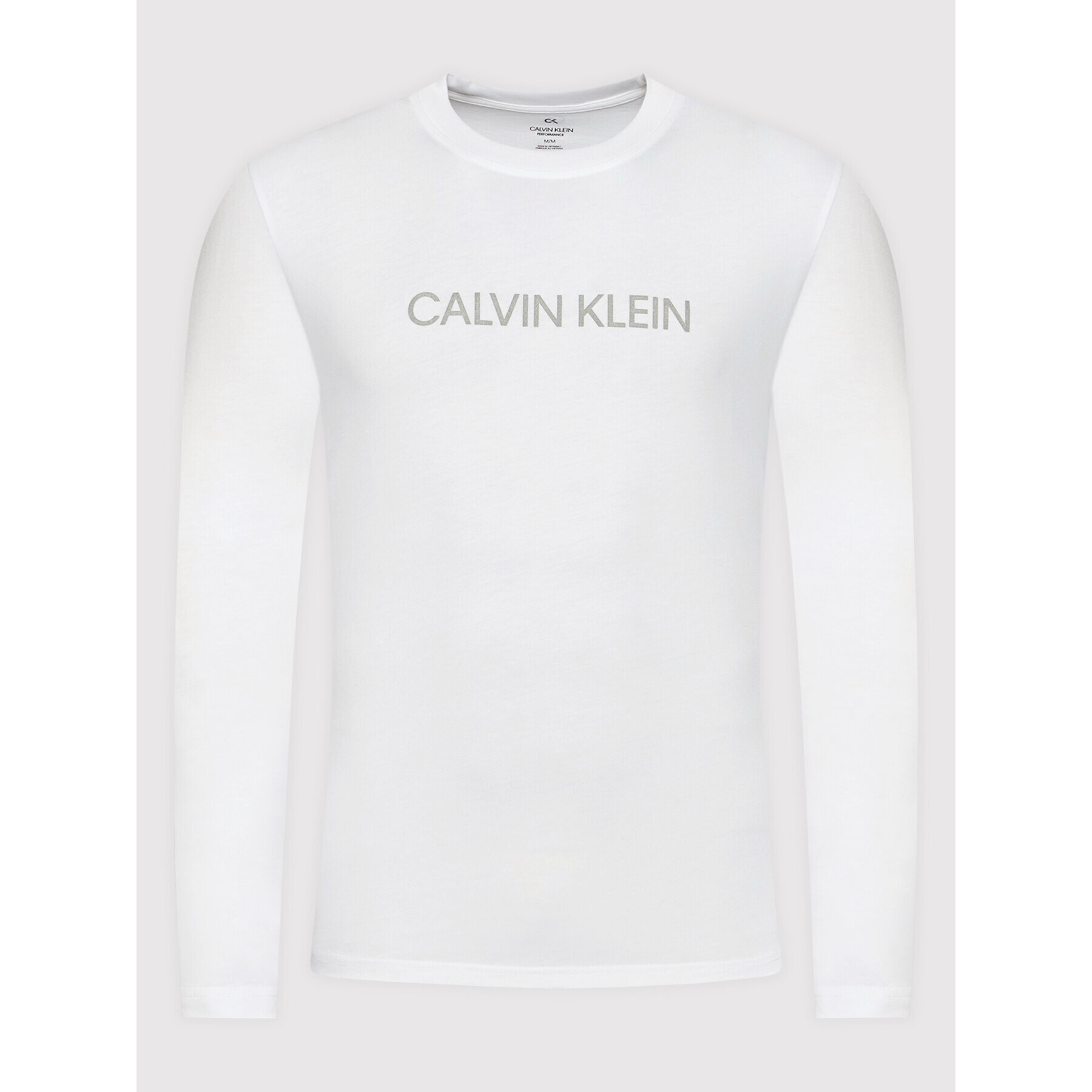 Calvin Klein Performance Тениска с дълъг ръкав 00GMF1K200 Бял Regular Fit - Pepit.bg