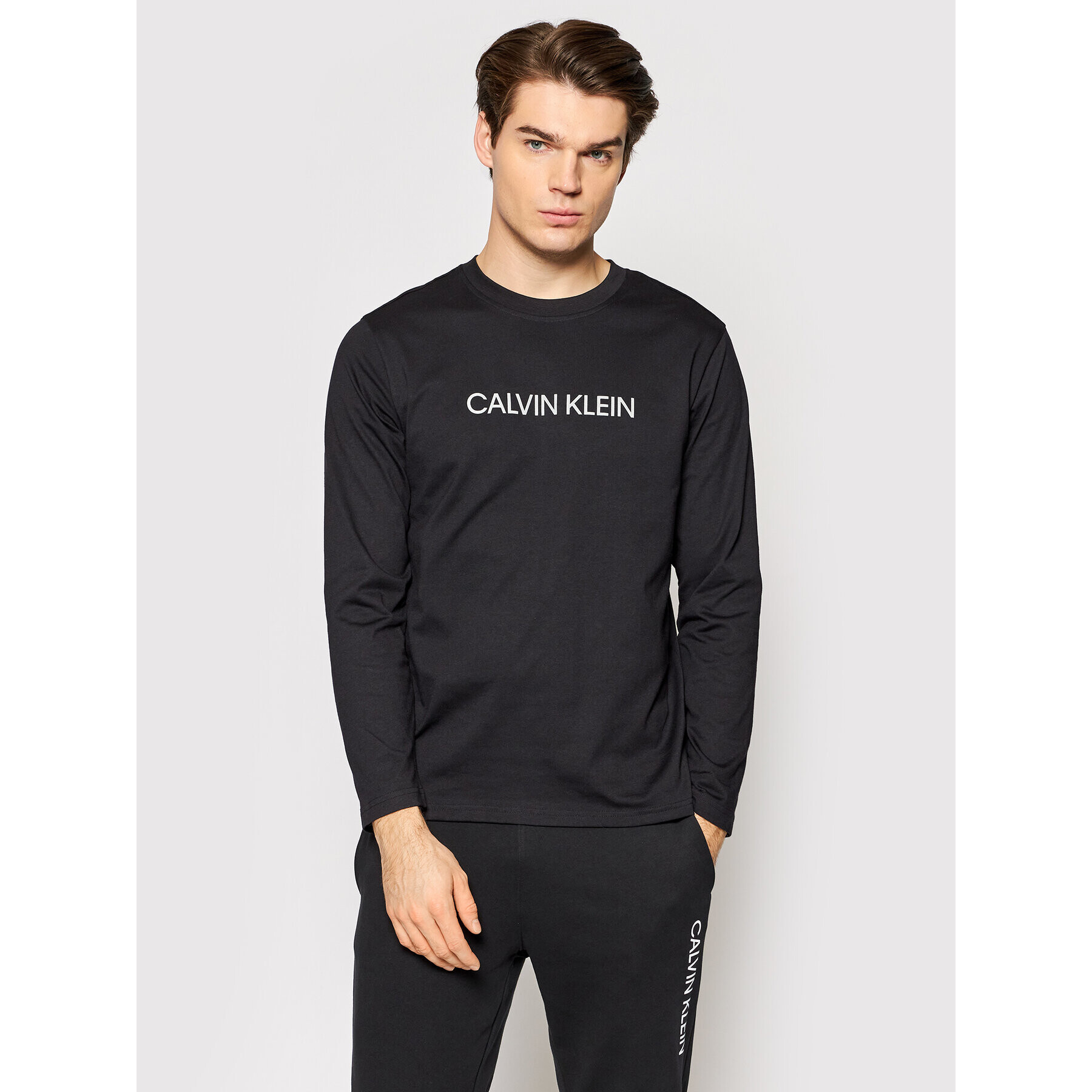 Calvin Klein Performance Тениска с дълъг ръкав 00GMF1K200 Черен Regular Fit - Pepit.bg