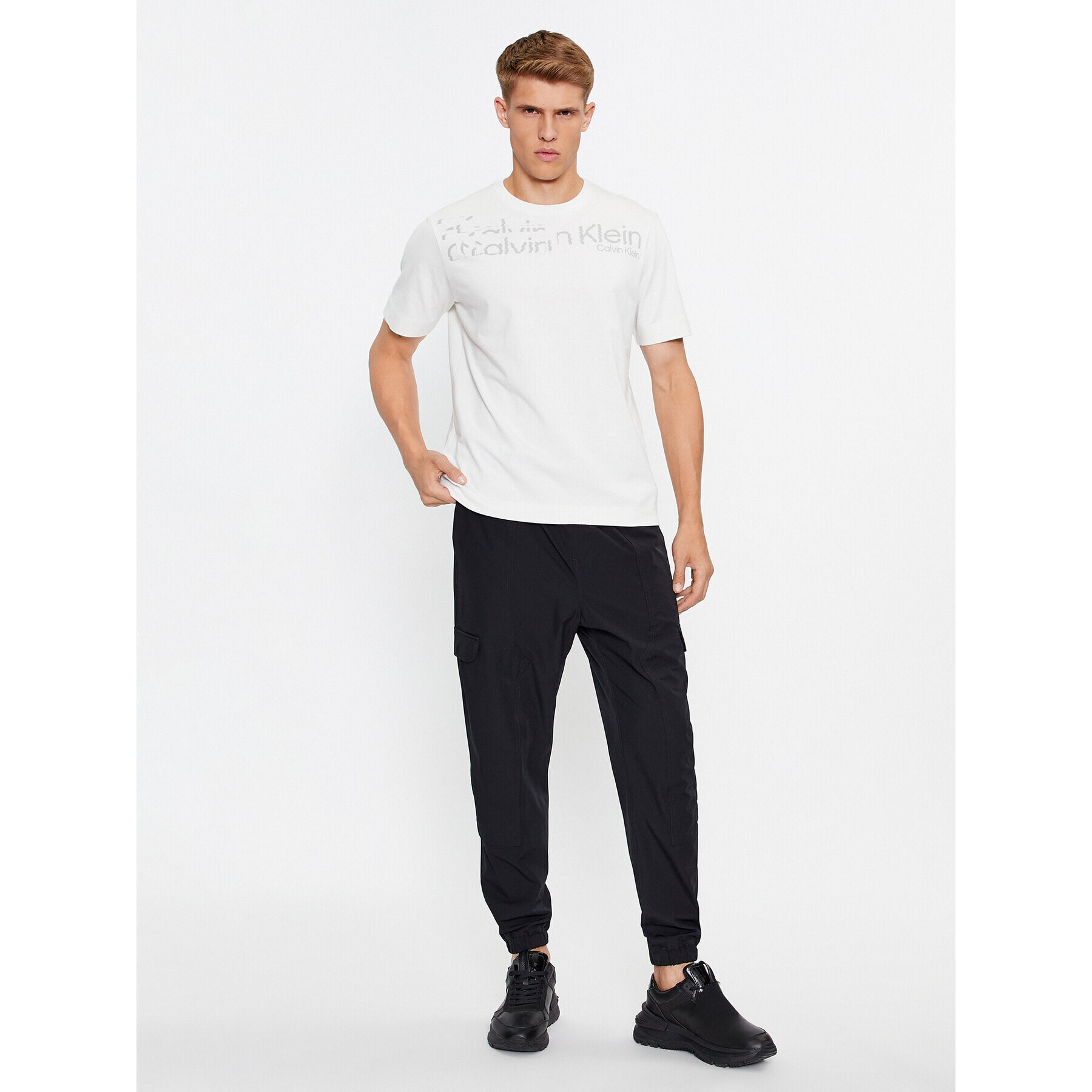 Calvin Klein Performance Тишърт 00GMF3K141 Екрю Regular Fit - Pepit.bg