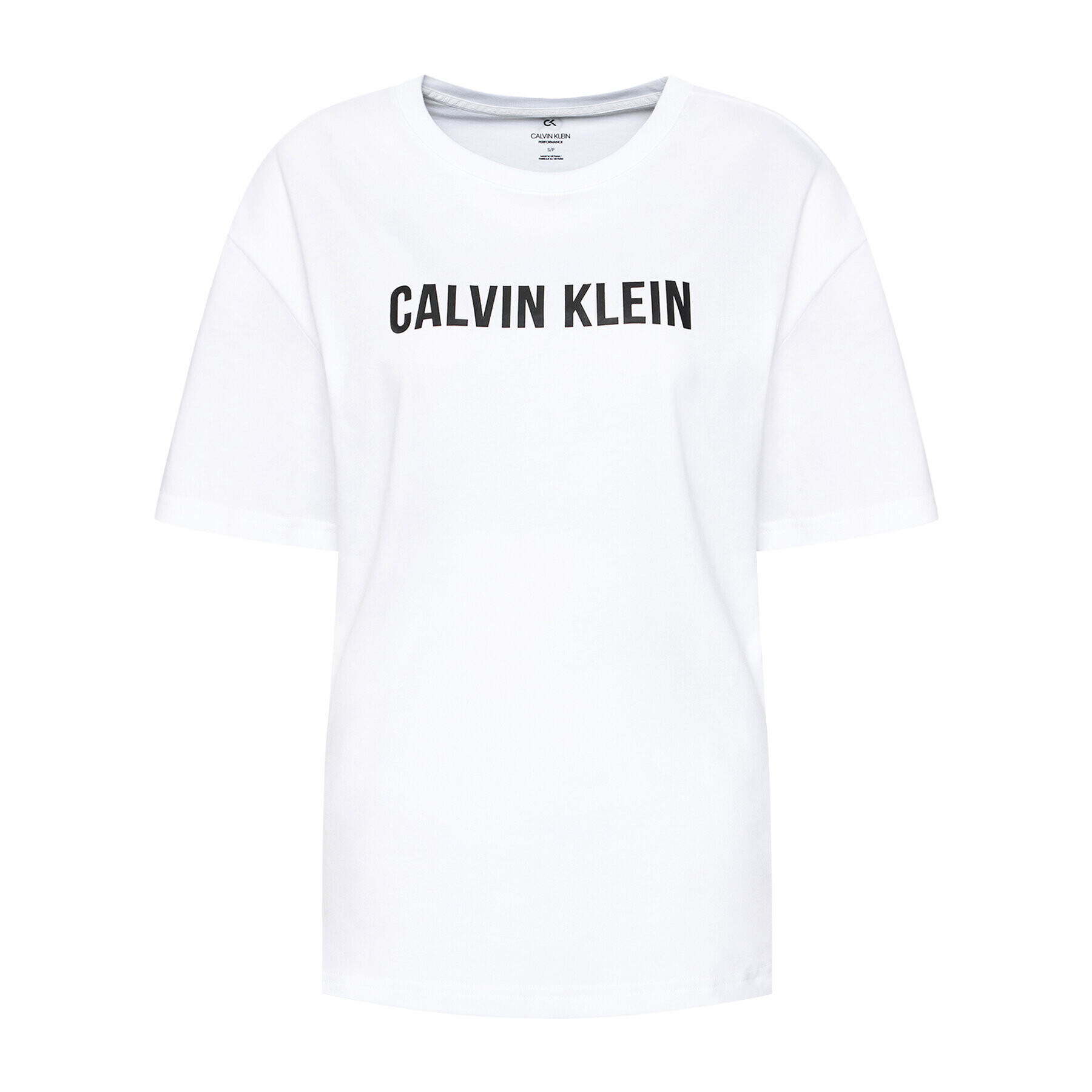 Calvin Klein Performance Тишърт Logo Boyfriend 00GWS1K109 Бял Relaxed Fit - Pepit.bg