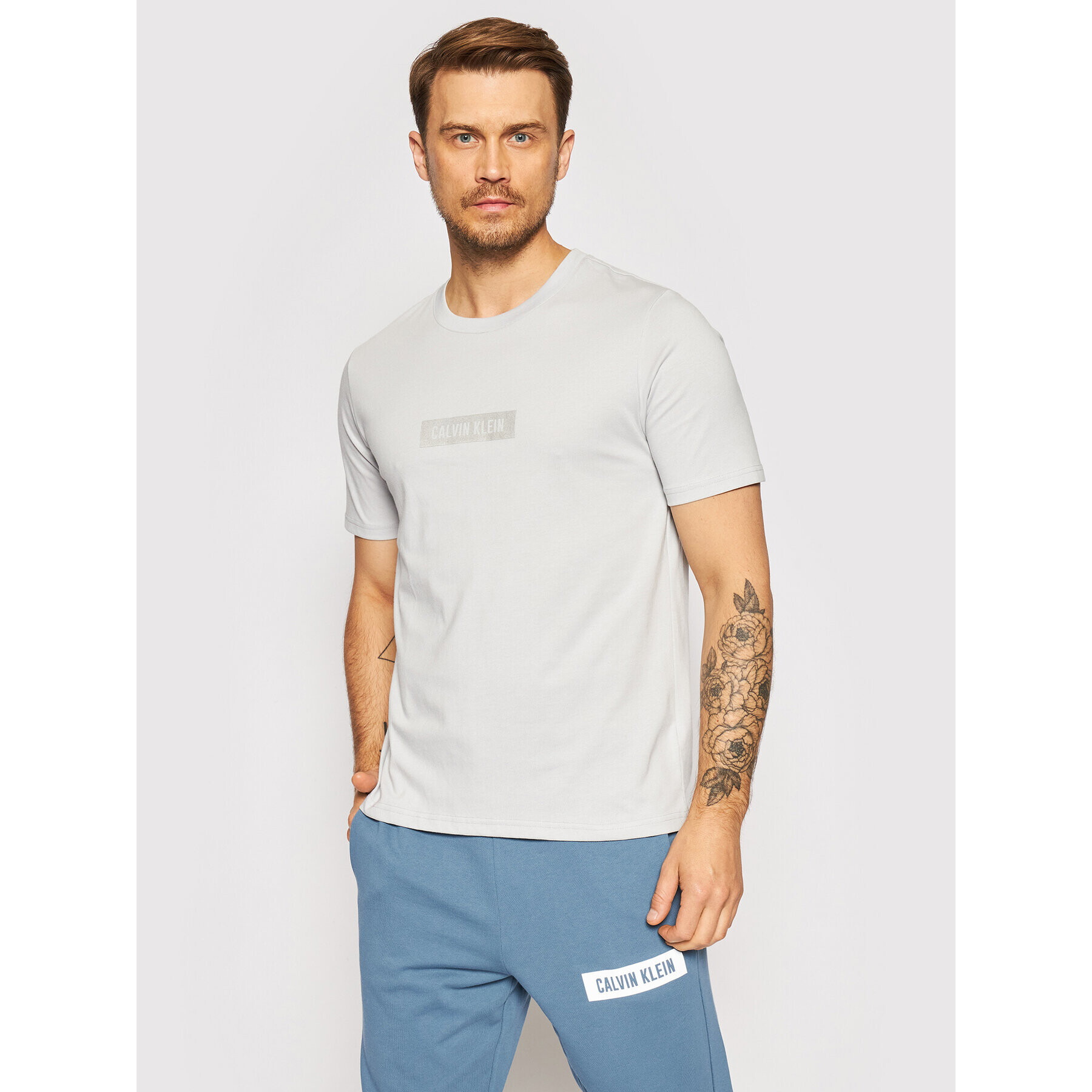 Calvin Klein Performance Тишърт Pw 00GMS1K142 Сив Regular Fit - Pepit.bg