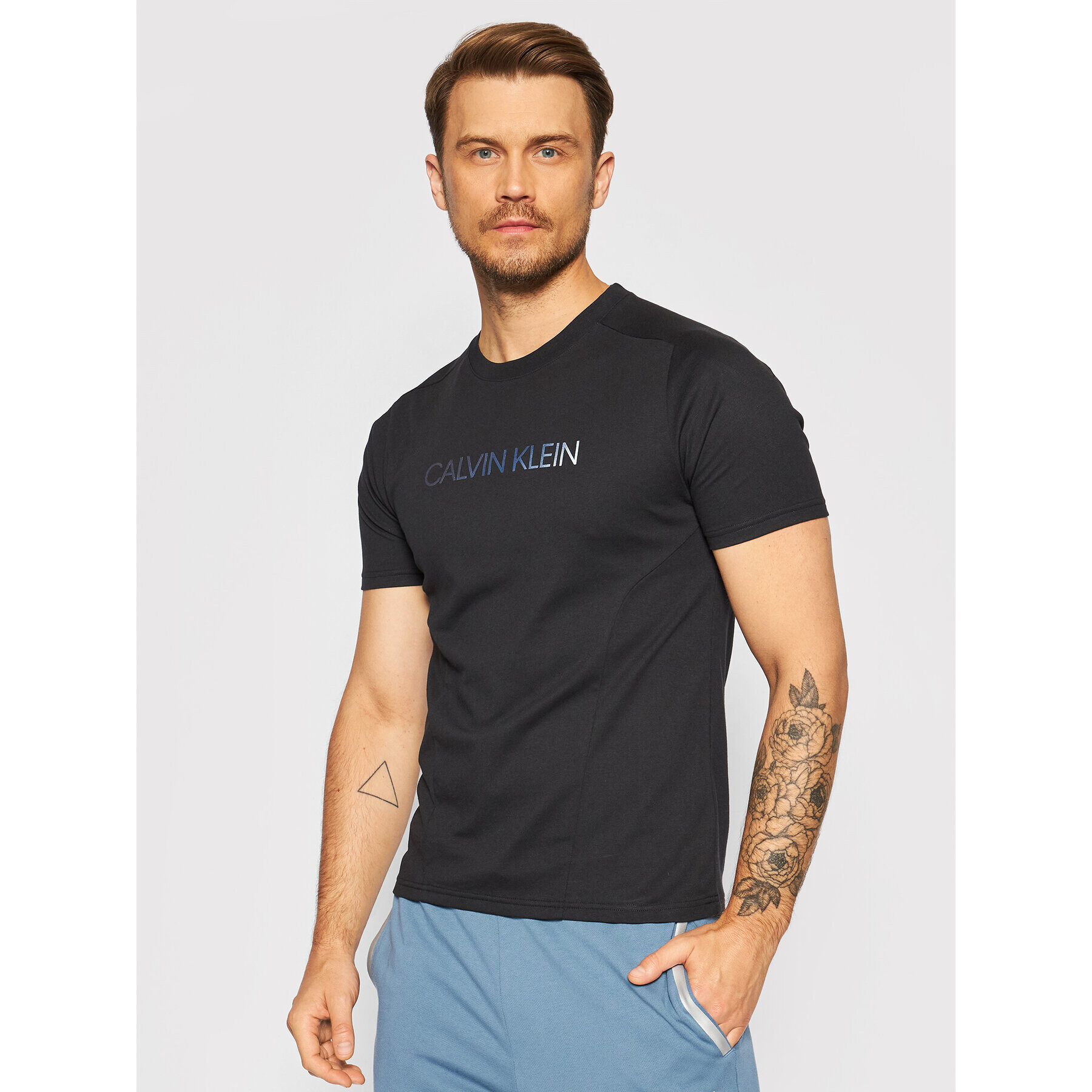 Calvin Klein Performance Тишърт Logo Gym 00GMT1K152 Черен Regular Fit - Pepit.bg