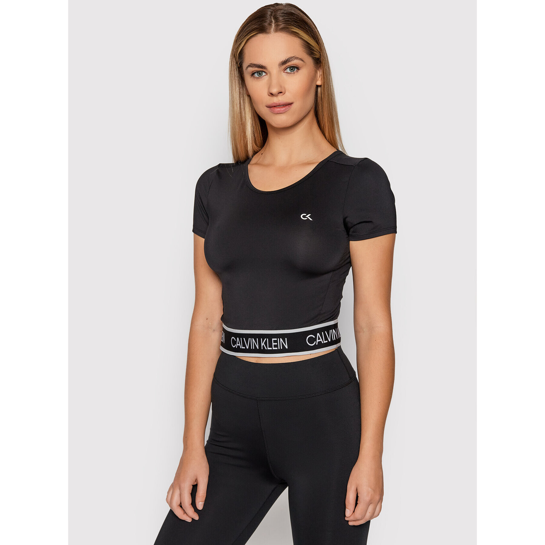 Calvin Klein Performance Тишърт 00GWT1K138 Черен Cropped Fit - Pepit.bg