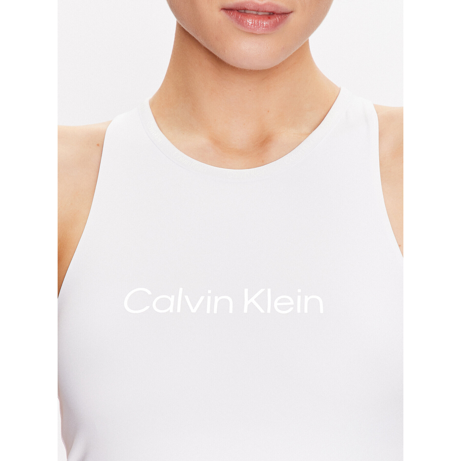 Calvin Klein Performance топ 00GWS3K135 Бял Slim Fit - Pepit.bg