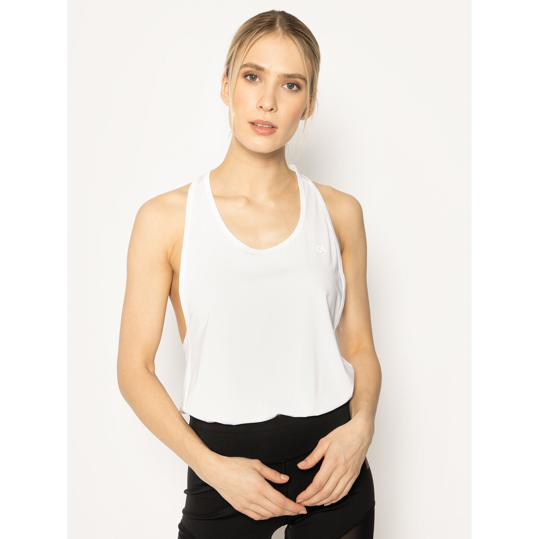 Calvin Klein Performance Топ Gym 00GWS0K142 Бял Regular Fit - Pepit.bg