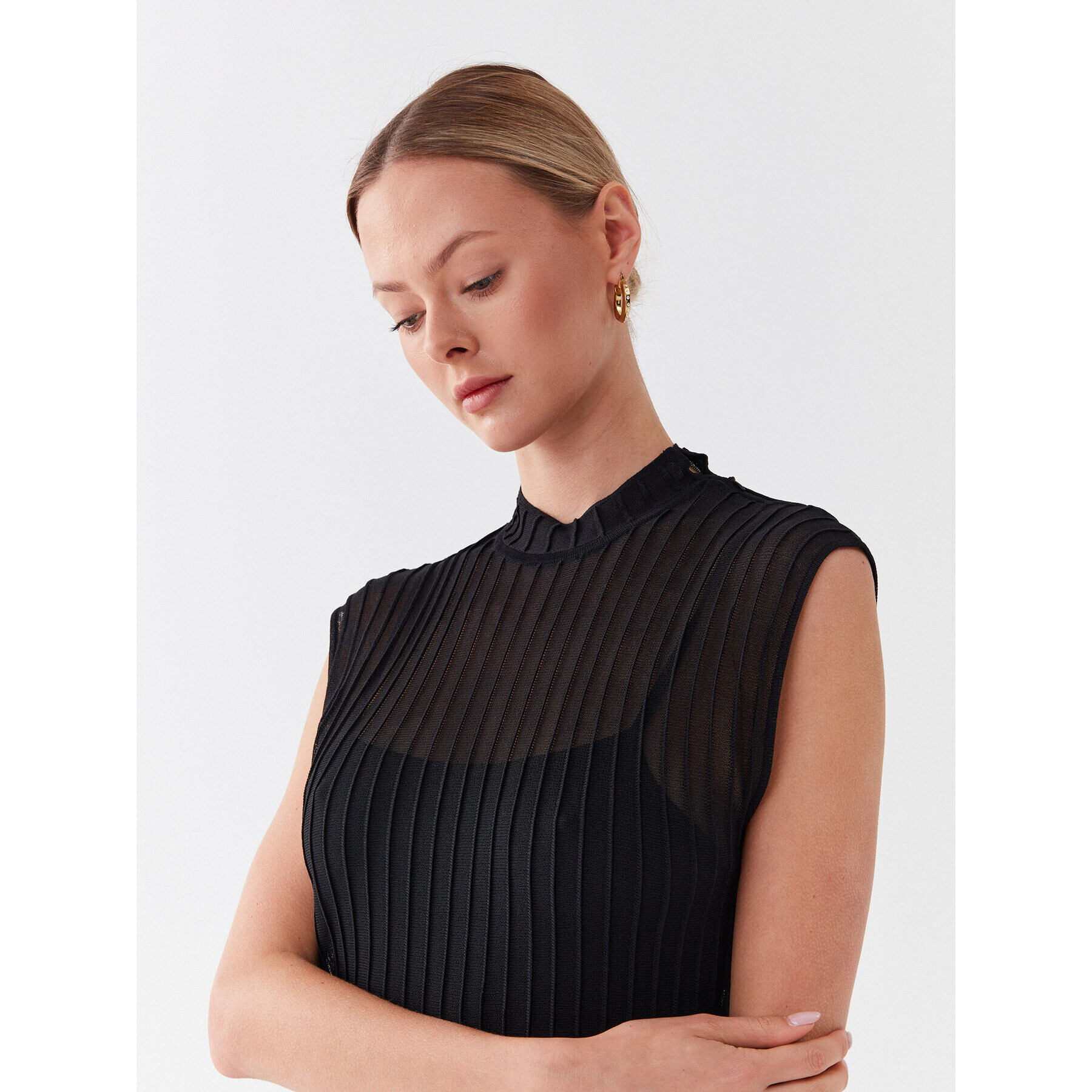 Calvin Klein Плетена рокля K20K205555 Черен Regular Fit - Pepit.bg