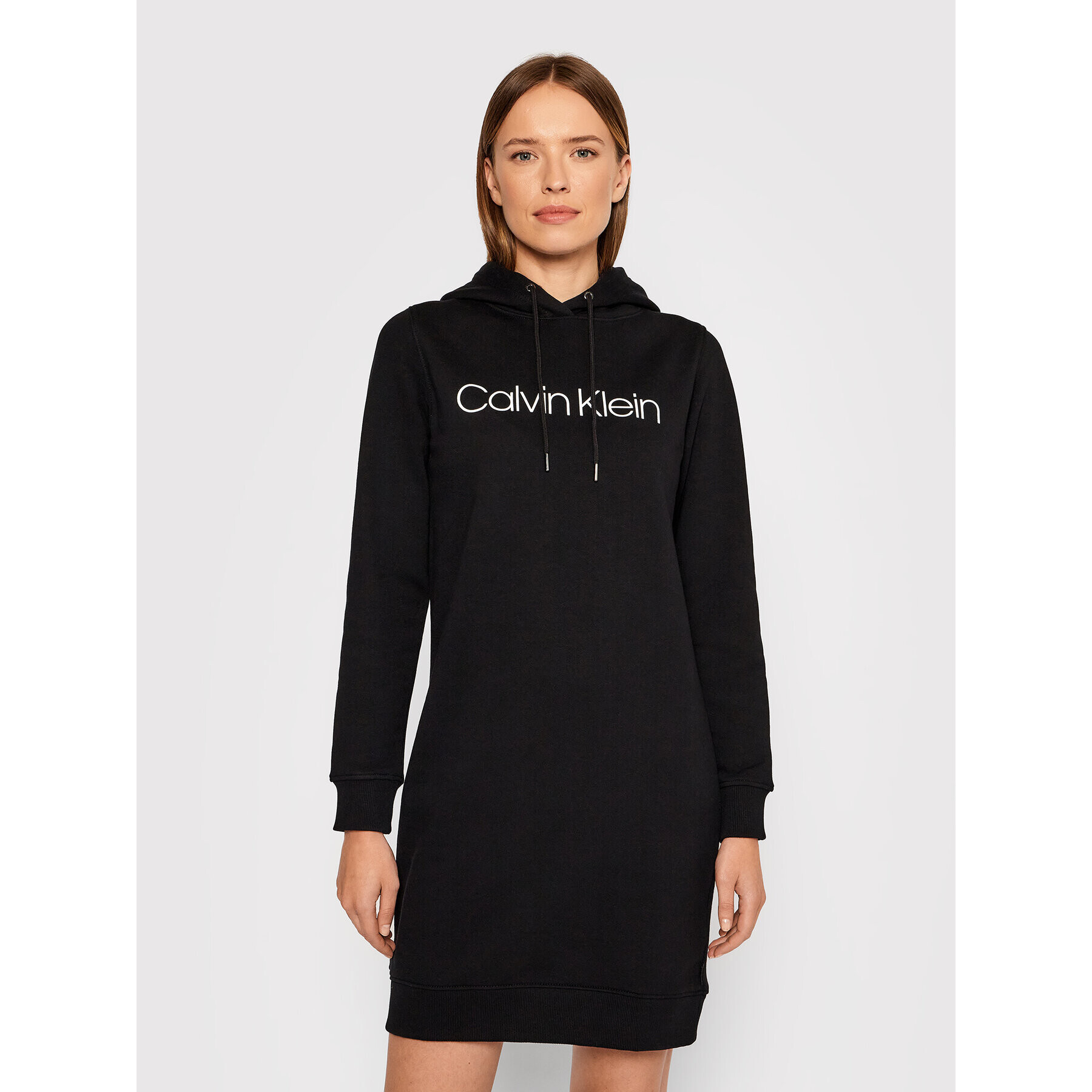 Calvin Klein Плетена рокля Core Logo K20K203048 Черен Regular Fit - Pepit.bg