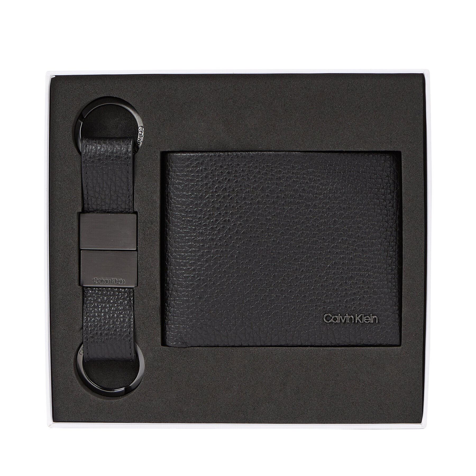 Calvin Klein Подаръчен комплект Gs Minimalism Bifold 5Cc+Keyfob K50K511023 Черен - Pepit.bg