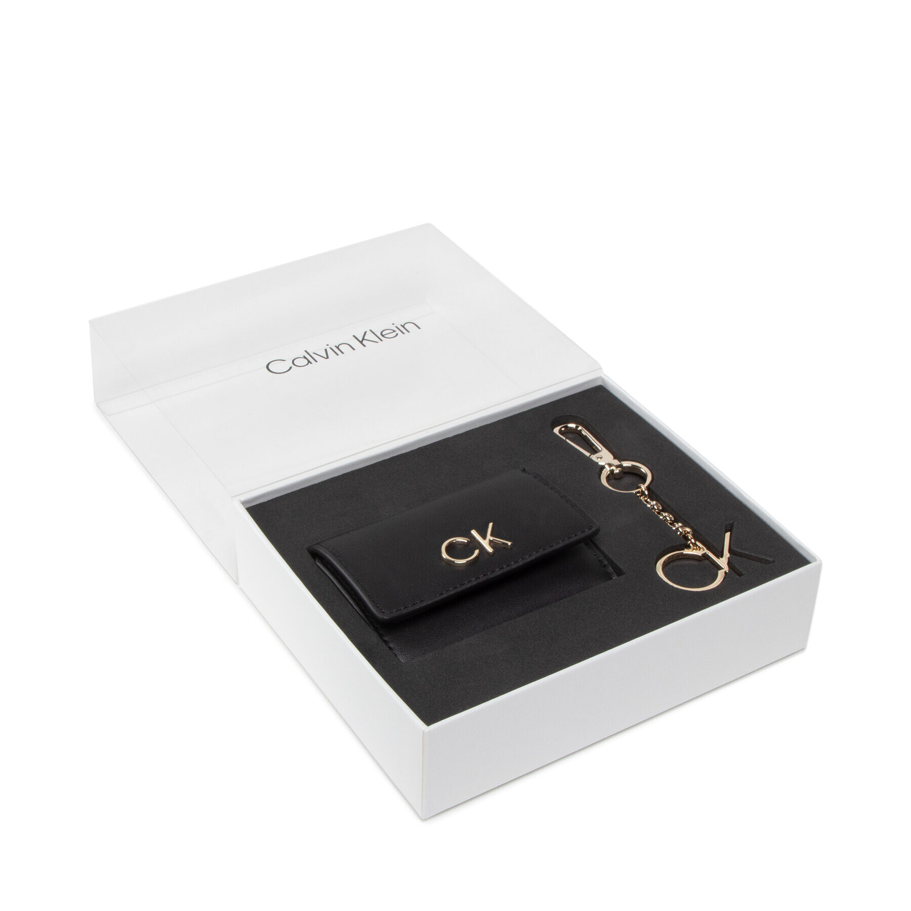 Calvin Klein Подаръчен комплект Re-Lock Trifold Xxs + Key Fob K60K610016 Черен - Pepit.bg