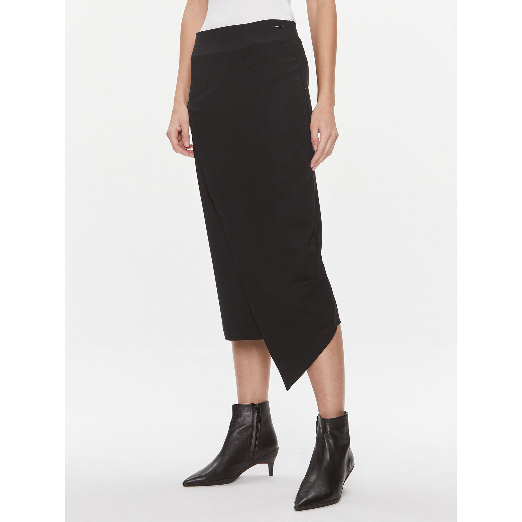 Calvin Klein Пола тип молив Stretch Jersey Midi Skirt K20K206808 Черен Slim Fit - Pepit.bg