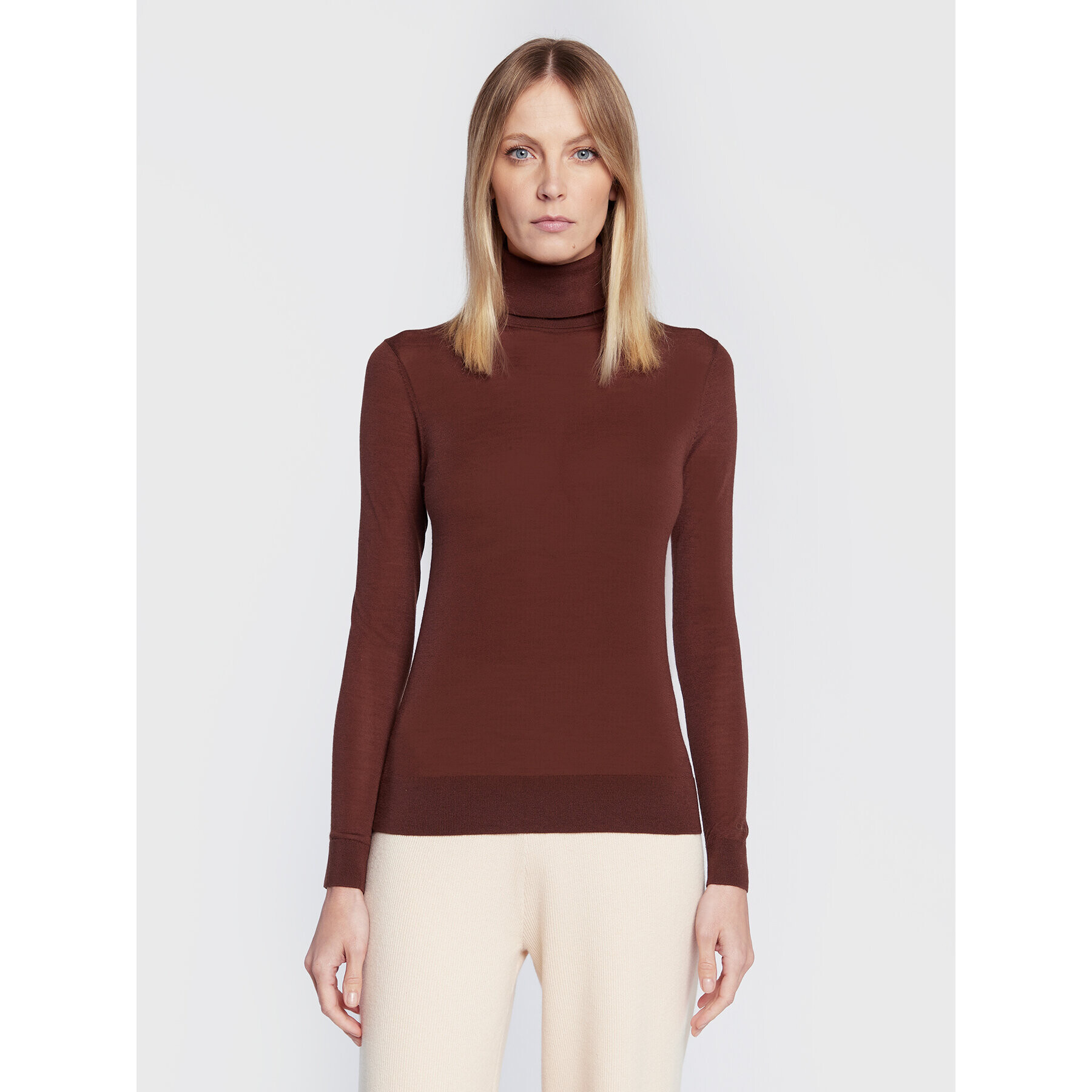 Calvin Klein Поло Extra Fine K20K204770 Кафяв Slim Fit - Pepit.bg