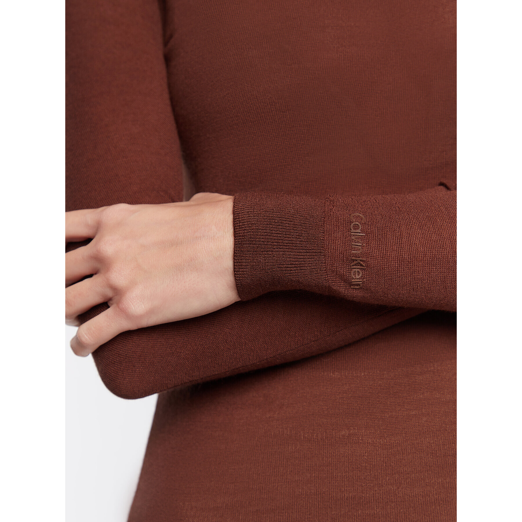 Calvin Klein Поло Extra Fine K20K204770 Кафяв Slim Fit - Pepit.bg