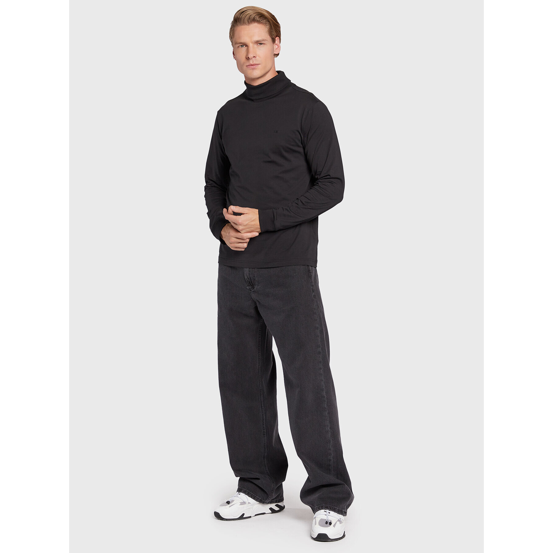 Calvin Klein Поло K10K110185 Черен Regular Fit - Pepit.bg