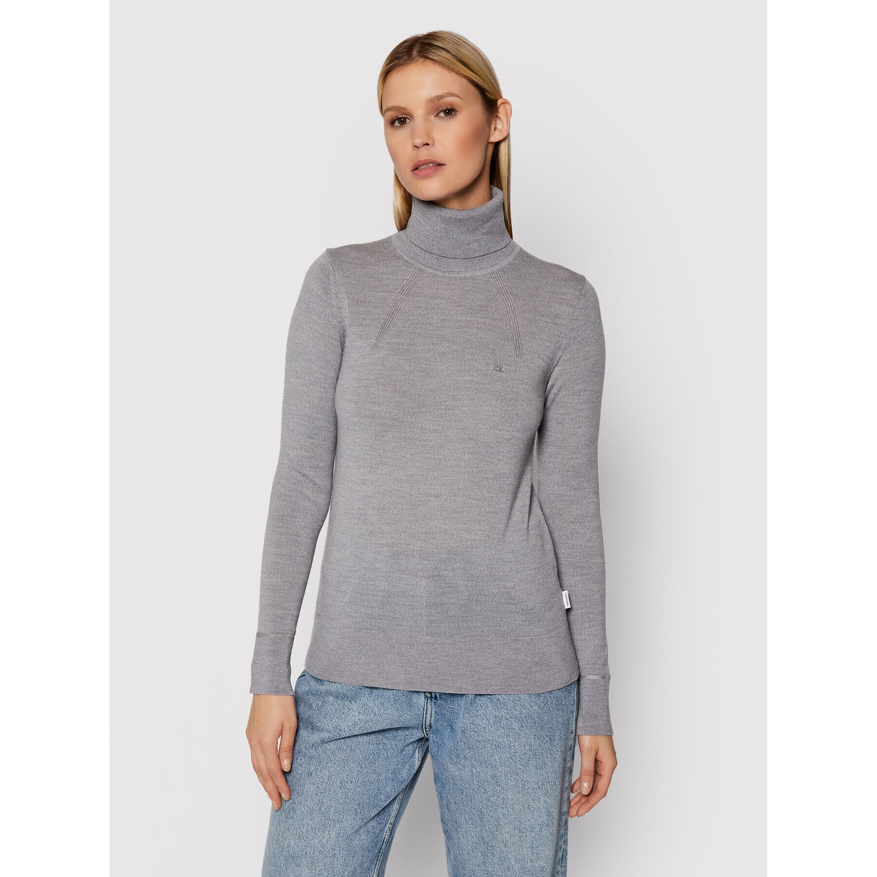 Calvin Klein Поло K20K203202 Сив Slim Fit - Pepit.bg