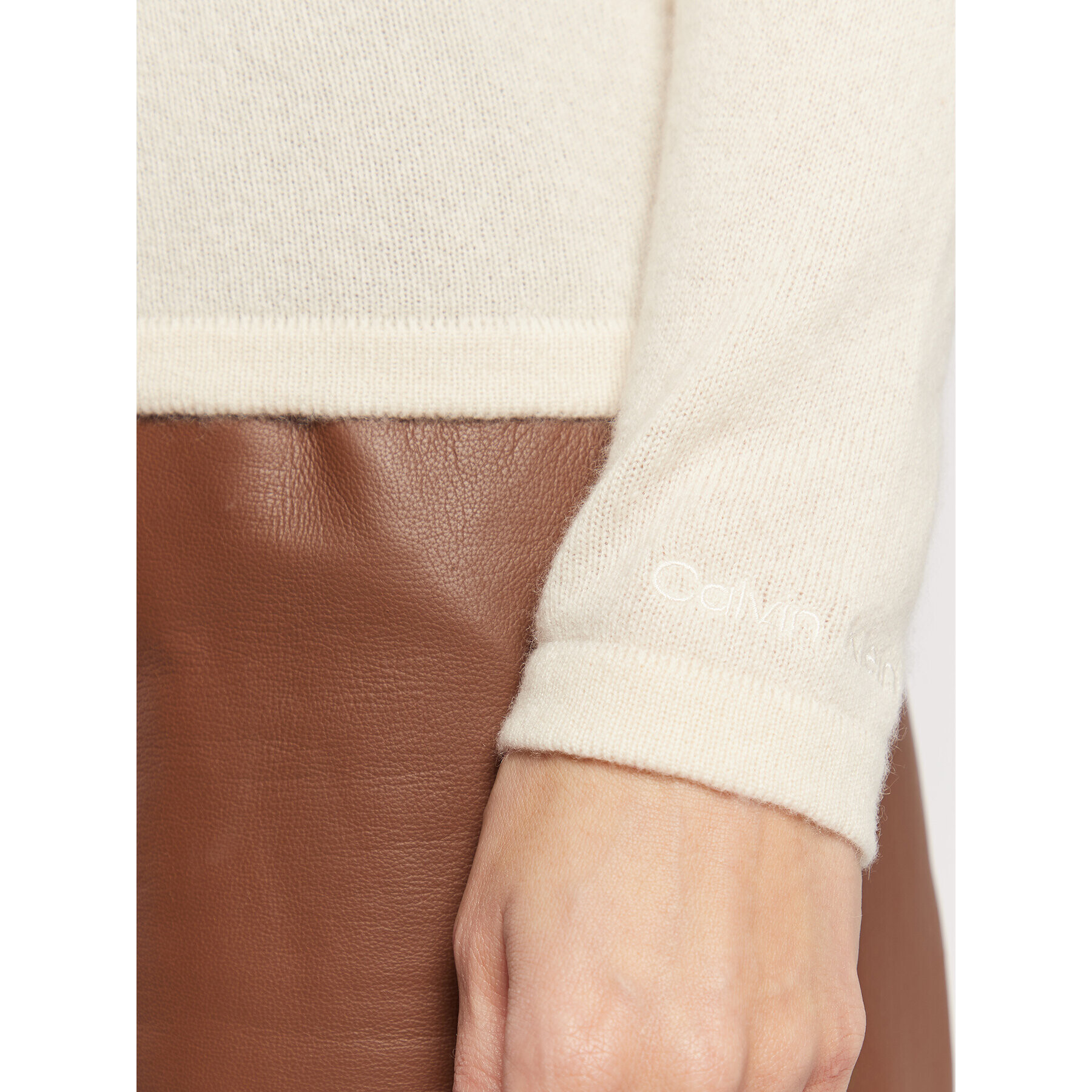 Calvin Klein Поло K20K204780 Екрю Regular Fit - Pepit.bg