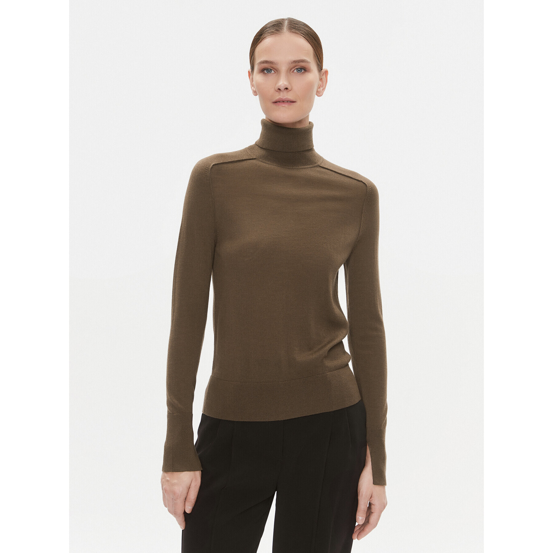 Calvin Klein Поло K20K205989 Кафяв Slim Fit - Pepit.bg
