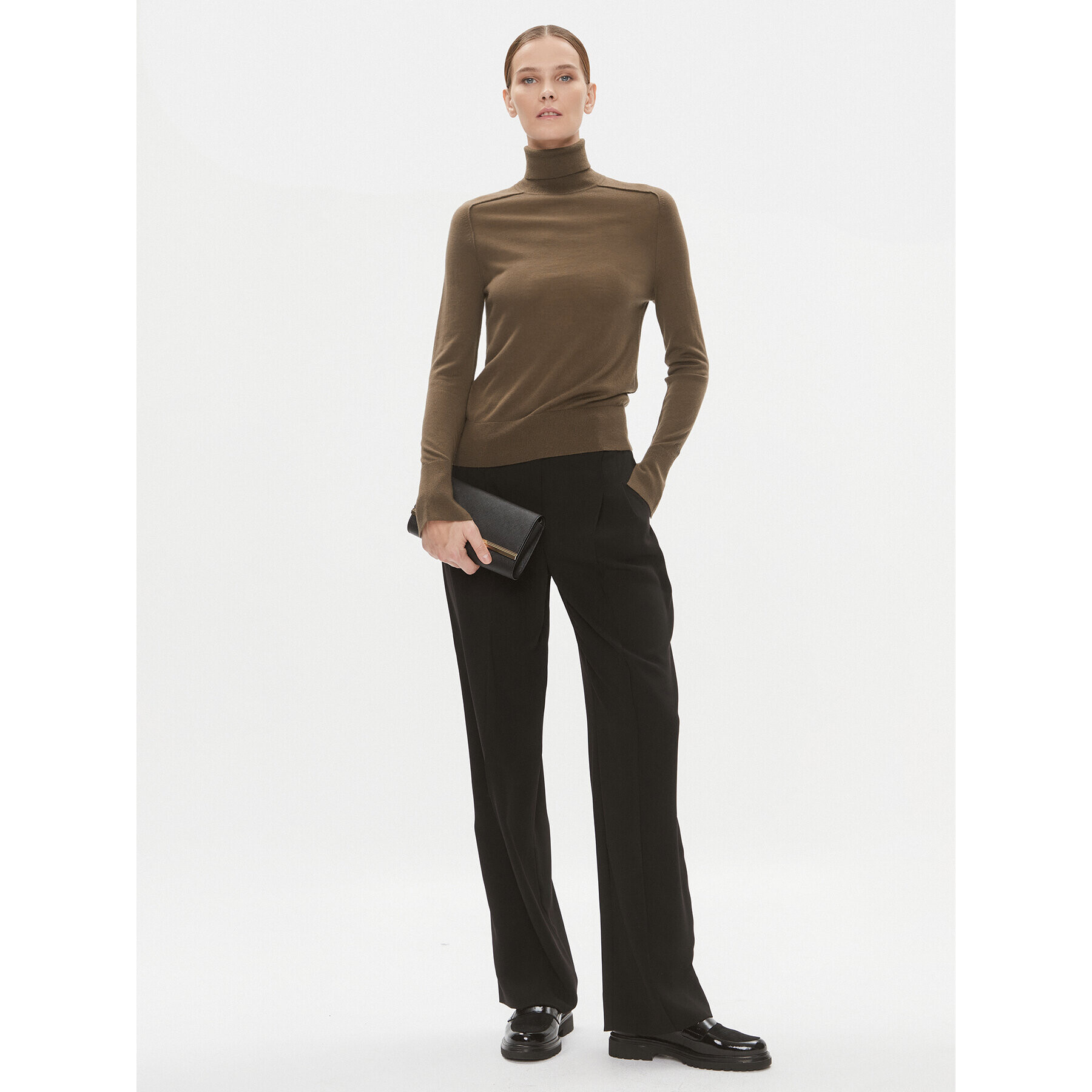 Calvin Klein Поло K20K205989 Кафяв Slim Fit - Pepit.bg