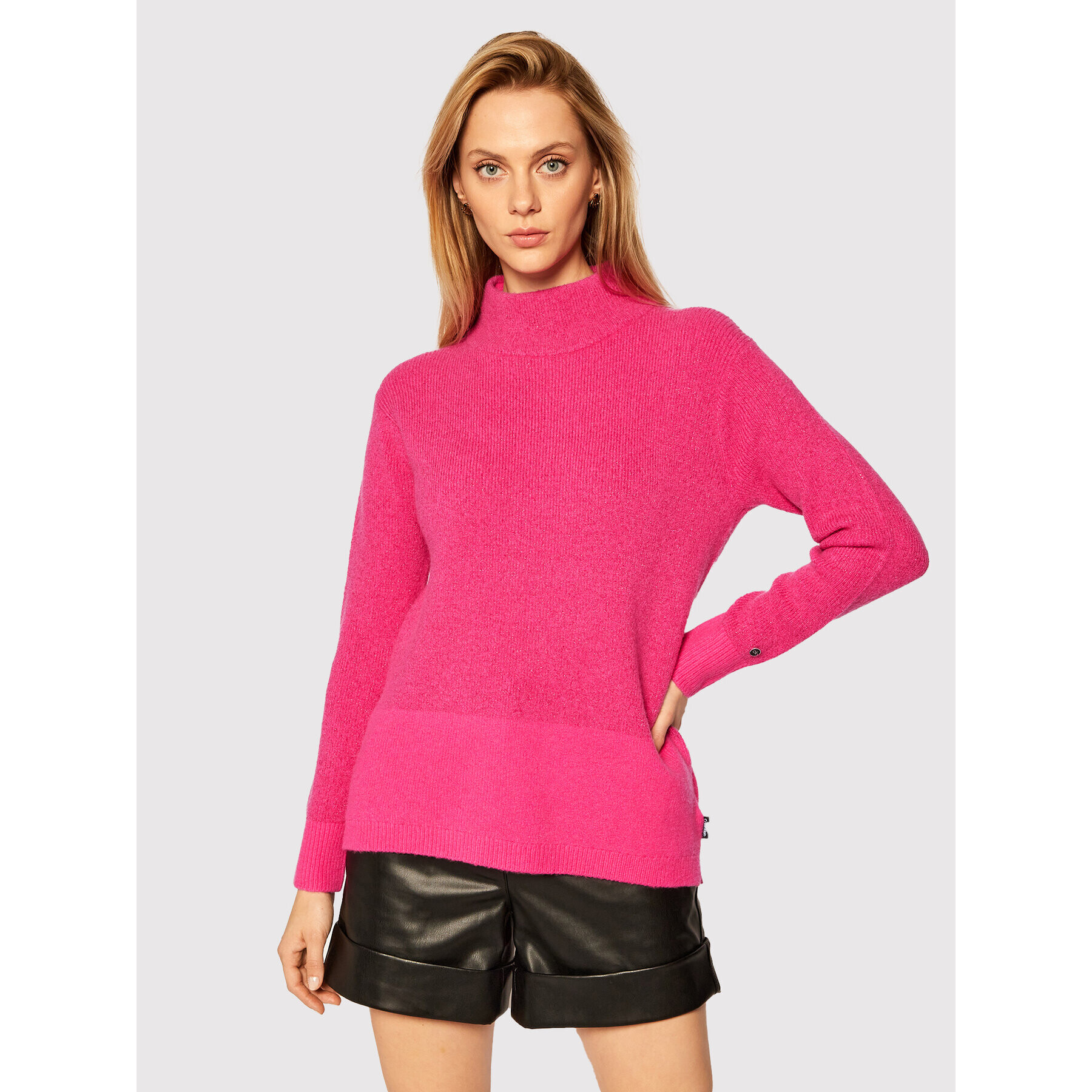 Calvin Klein Поло Ls Lurex K20K202252 Розов Regular Fit - Pepit.bg