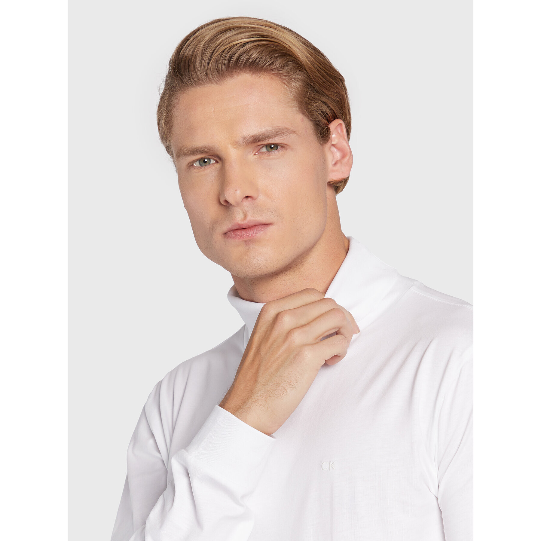 Calvin Klein Поло Smooth K10K110185 Бял Regular Fit - Pepit.bg