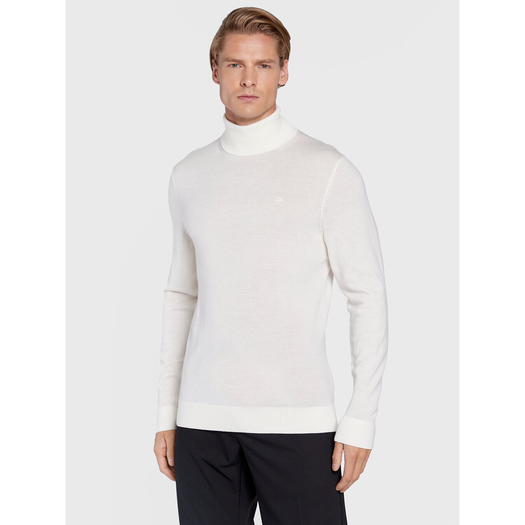 Calvin Klein Поло Superior K10K110420 Бял Slim Fit - Pepit.bg