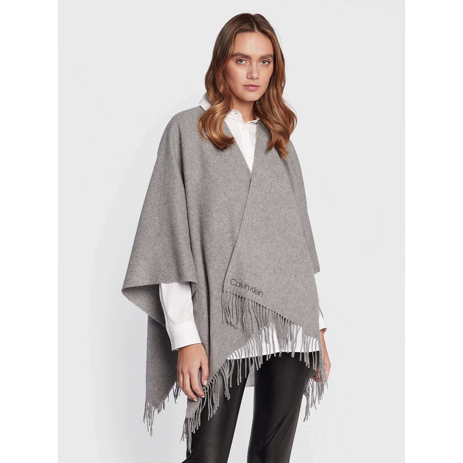 Calvin Klein Пончо Neutral K60K609955 Сив - Pepit.bg