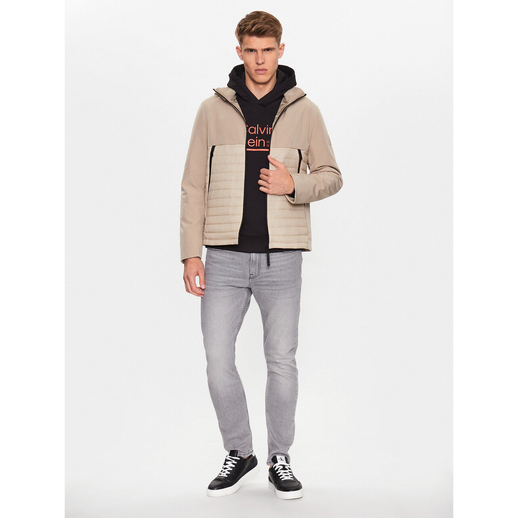 Calvin Klein Преходно яке K10K111466 Бежов Regular Fit - Pepit.bg