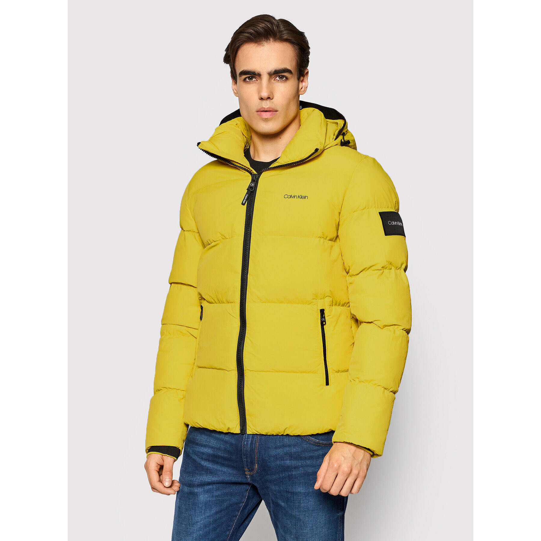 Calvin Klein Пухено яке Crinkle K10K107485 Жълт Regular Fit - Pepit.bg