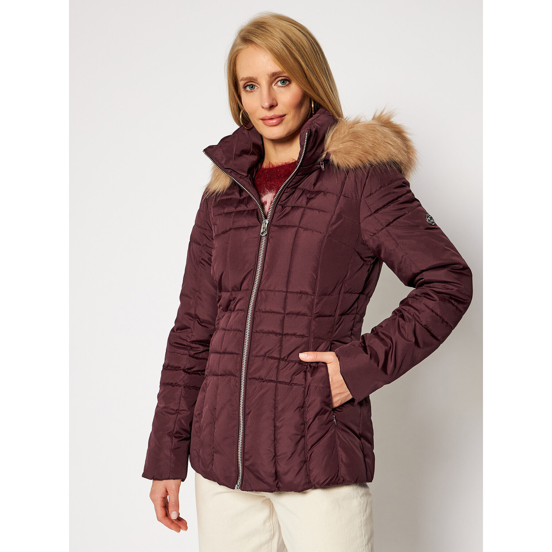Calvin Klein Пухено яке Essential K20K202312 Бордо Regular Fit - Pepit.bg