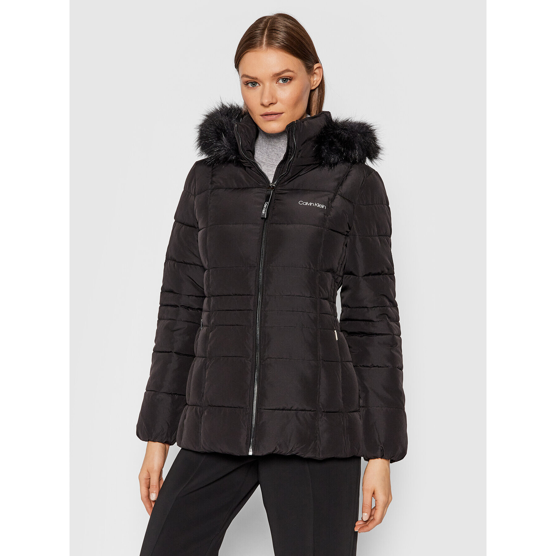 Calvin Klein Пухено яке Essential K20K203129 Черен Regular Fit - Pepit.bg