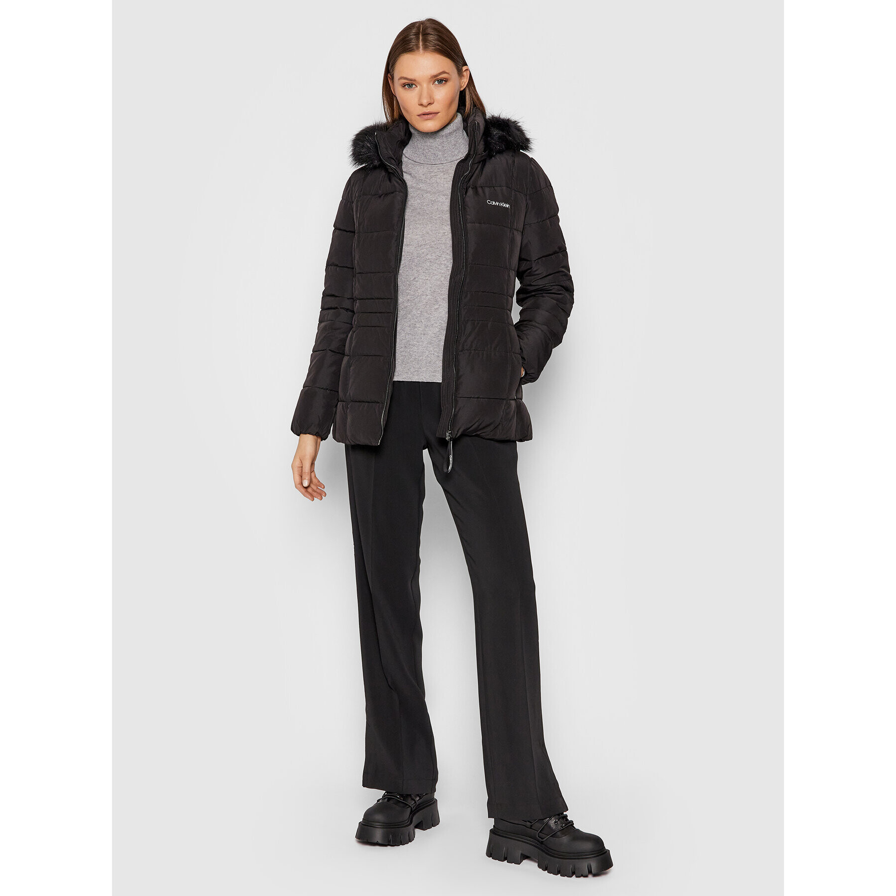 Calvin Klein Пухено яке Essential K20K203129 Черен Regular Fit - Pepit.bg