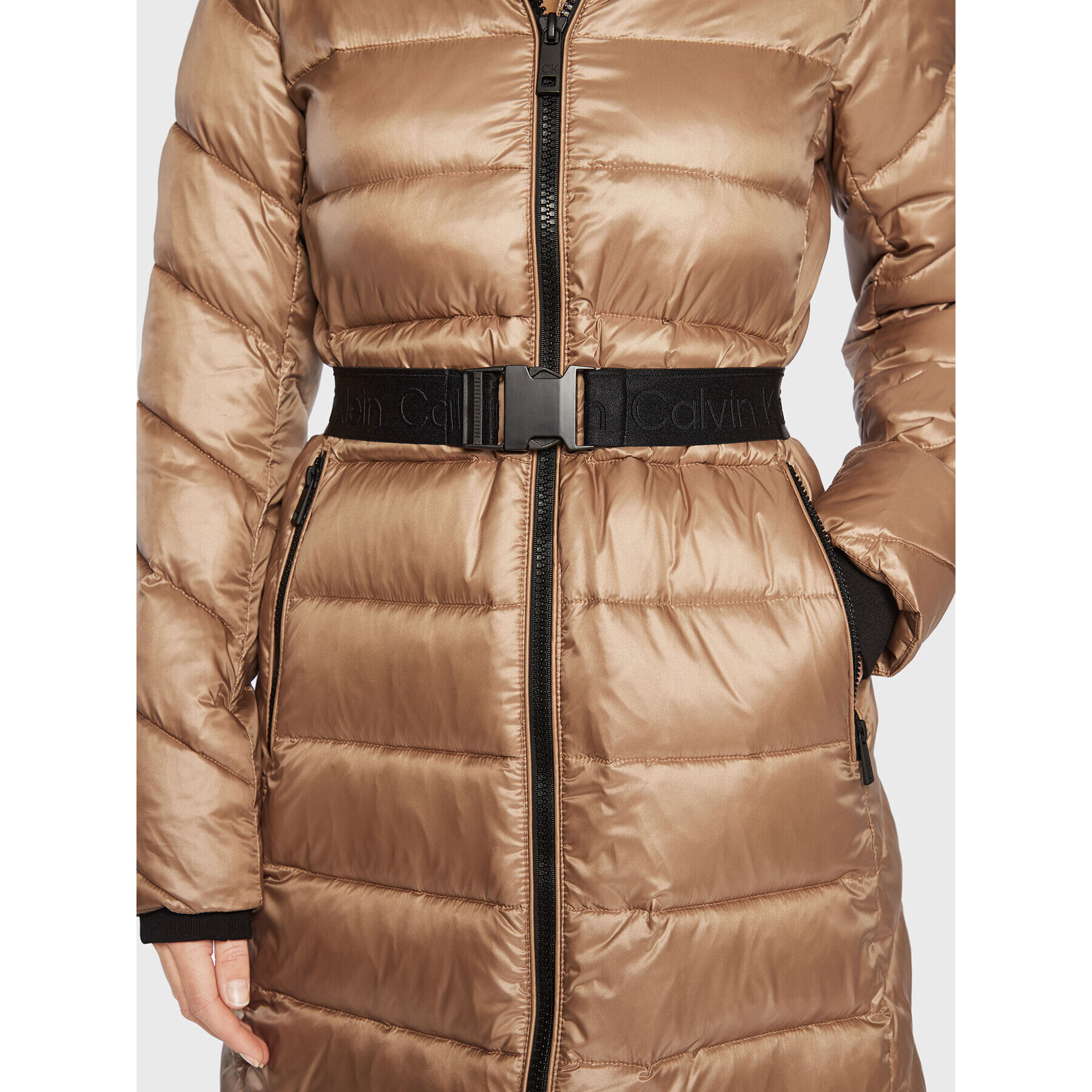 Calvin Klein Пухено яке Essential K20K204699 Кафяв Regular Fit - Pepit.bg