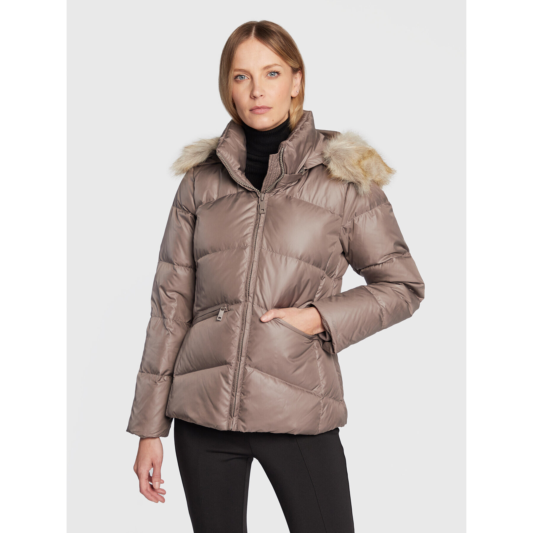 Calvin Klein Пухено яке Essential K20K204952 Бежов Regular Fit - Pepit.bg