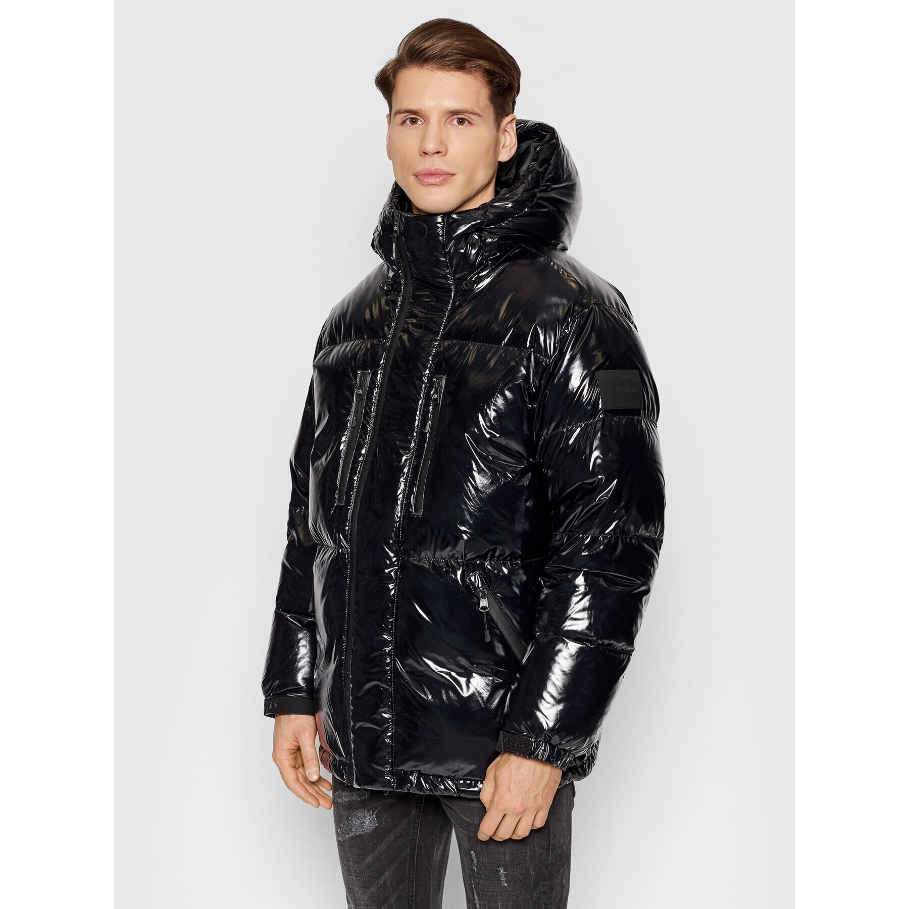 Calvin Klein Пухено яке K10K108228 Черен Regular Fit - Pepit.bg