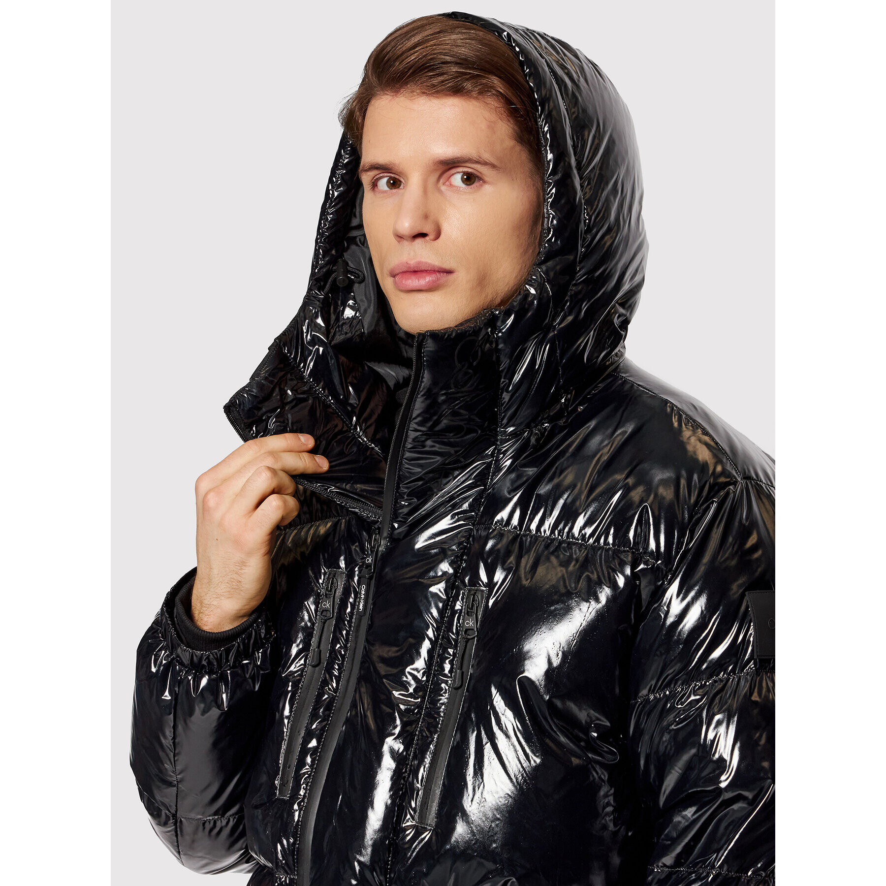 Calvin Klein Пухено яке K10K108228 Черен Regular Fit - Pepit.bg