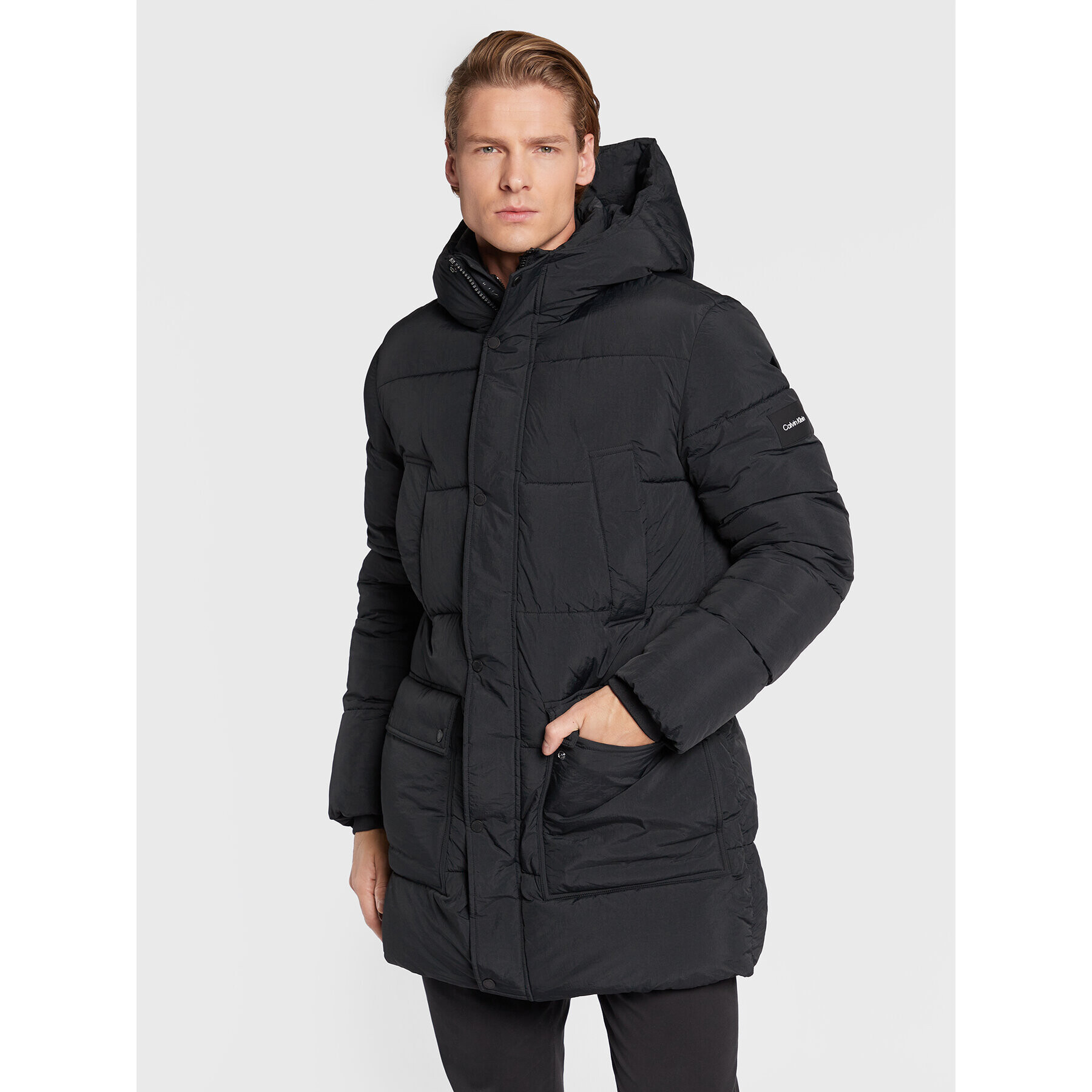 Calvin Klein Пухено яке K10K110335 Черен Regular Fit - Pepit.bg