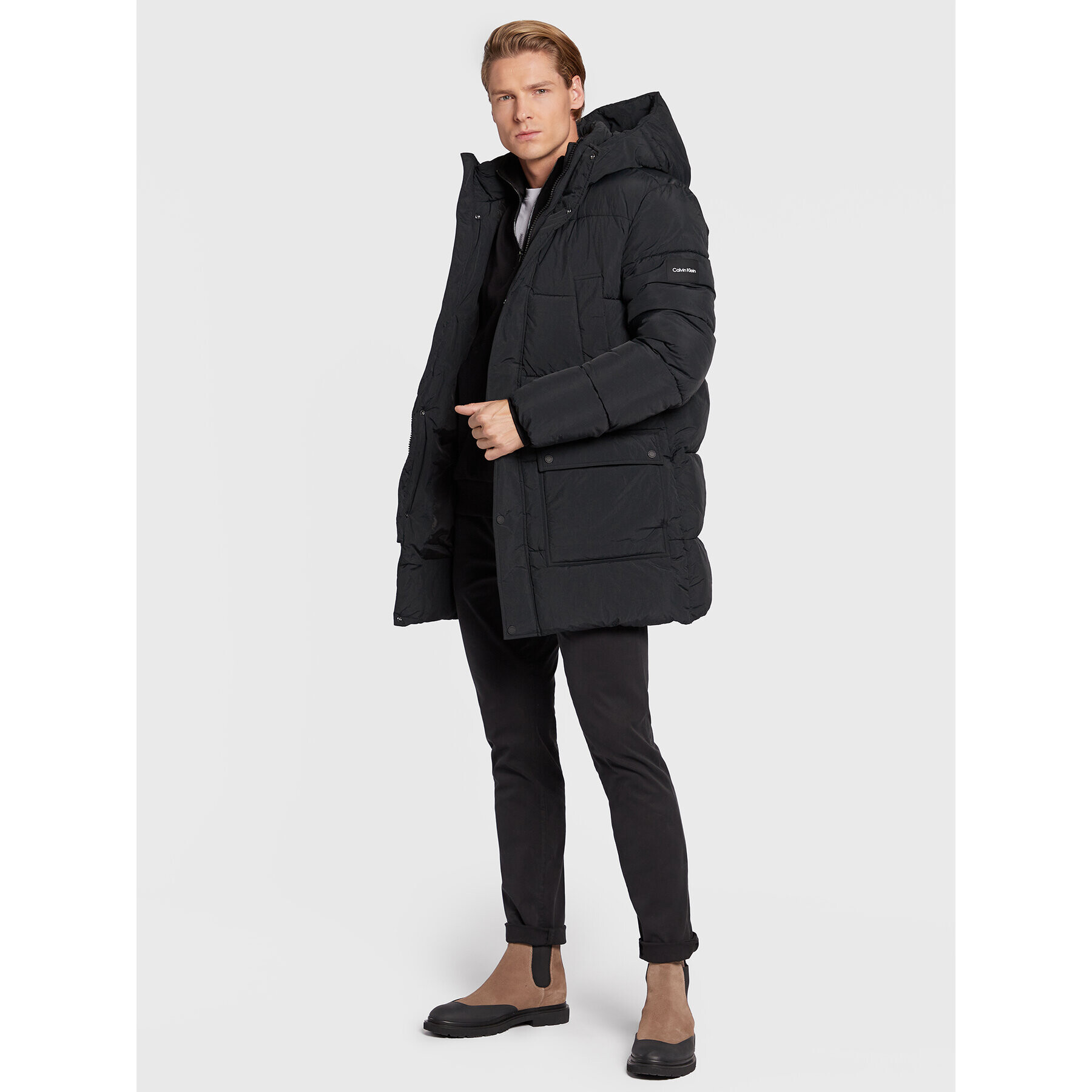 Calvin Klein Пухено яке K10K110335 Черен Regular Fit - Pepit.bg